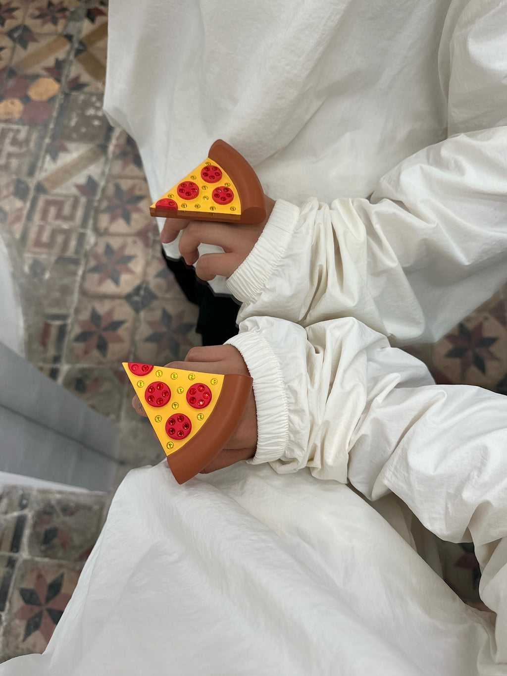 Emo Salad Realistic Pizza-Shaped 3D Sculpture Ring