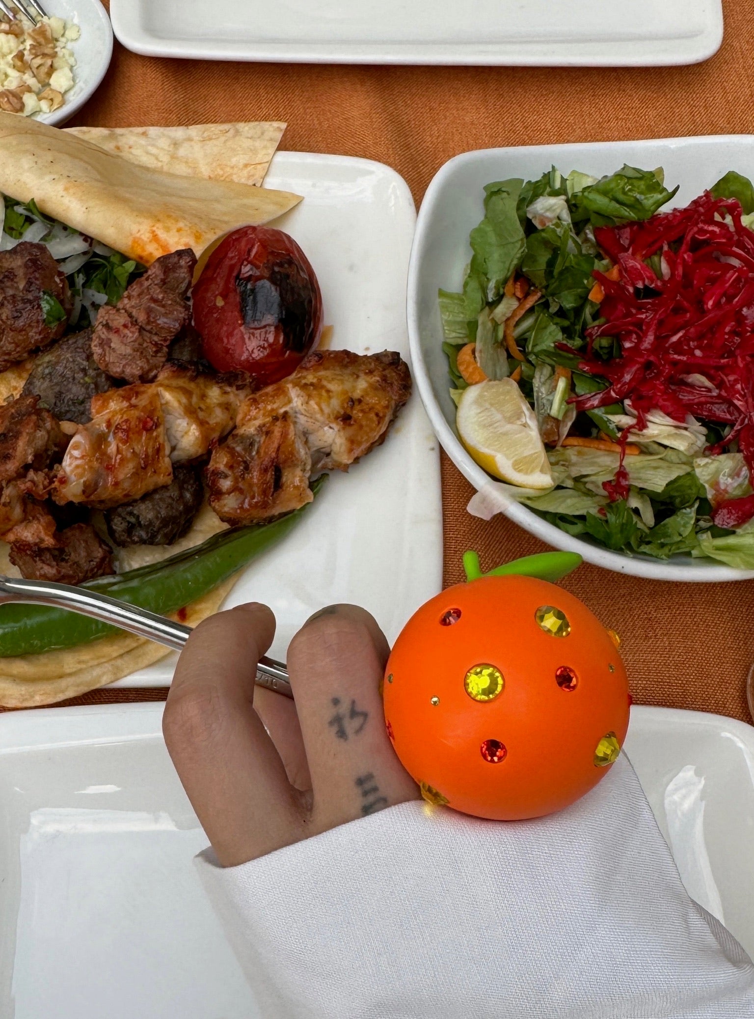 Emo Salad - 3D Crystal Orange-Shaped Ring