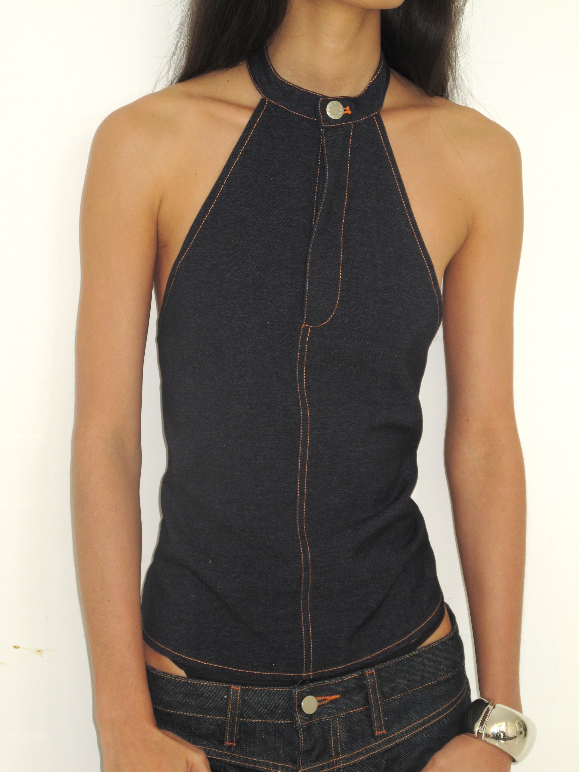 SOOGU Off-Duty Muse Denim Halter Top - product view 4