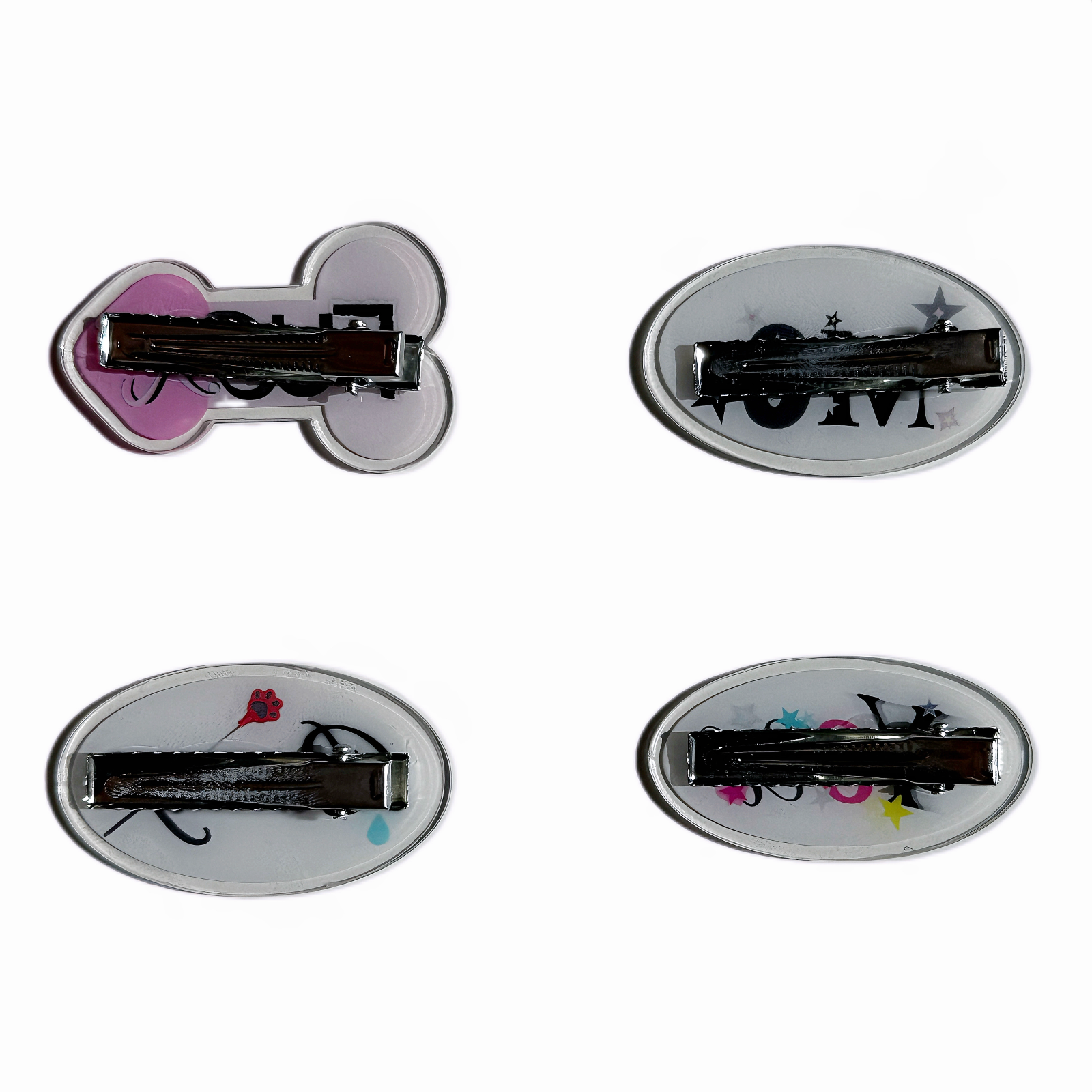 Cheeky Word Hair Clips Set