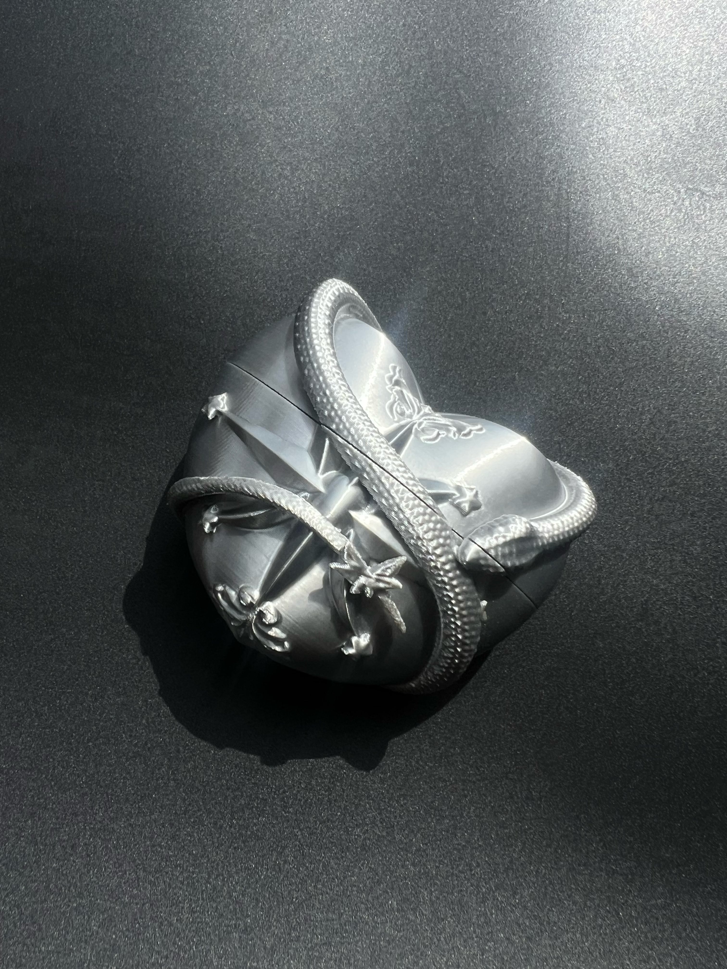 Silver Serpent Heart  Sculptural AirPods & AirPods Pro Protective Case