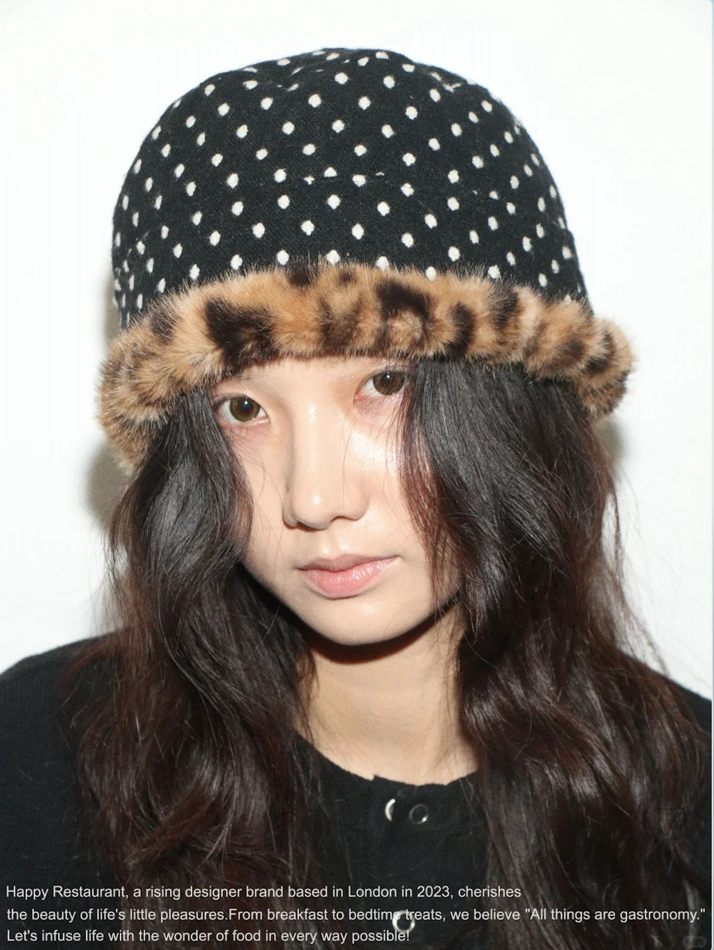 “A Little Deer / A Little Leopard” Reversible Faux Fur Hat