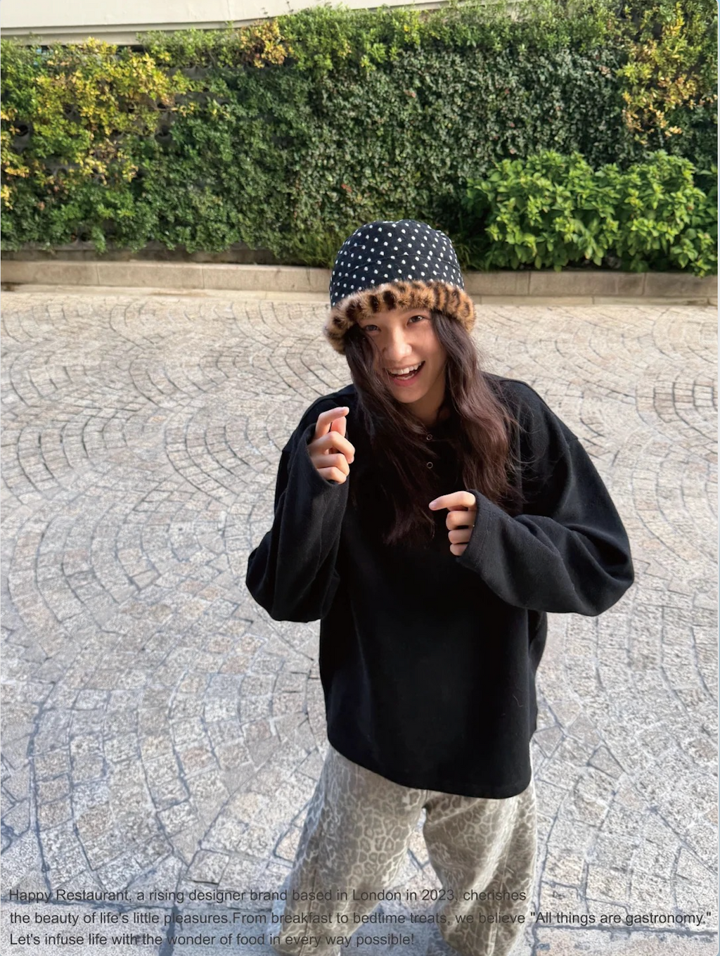 “A Little Deer / A Little Leopard” Reversible Faux Fur Hat