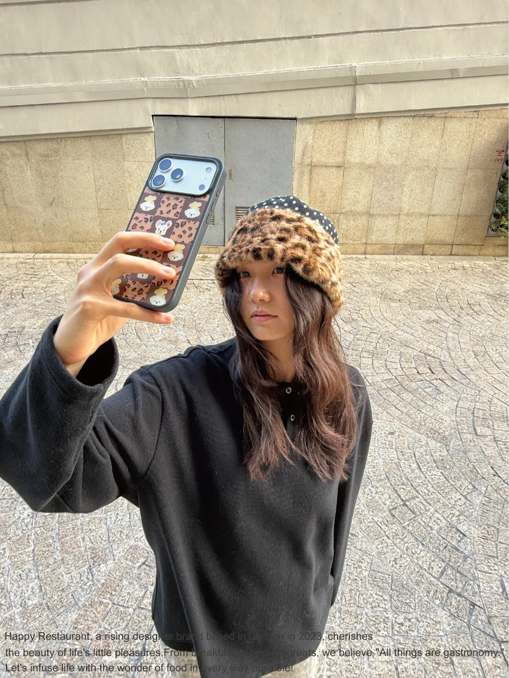 “A Little Deer / A Little Leopard” Reversible Faux Fur Hat