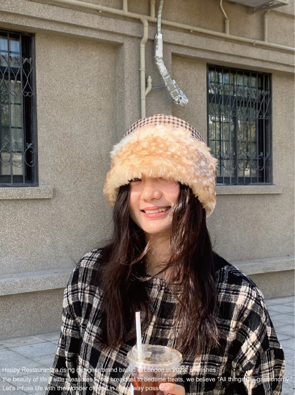 “A Little Deer / A Little Leopard” Reversible Faux Fur Hat