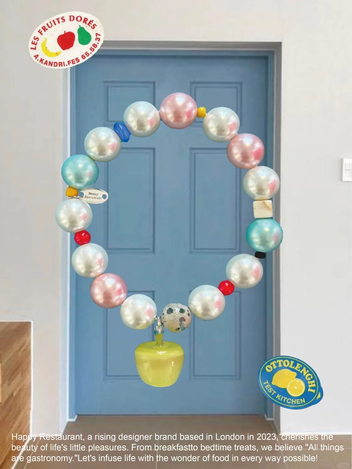 Natural Carved Mushroom & Apple Organic Stone Charm Bracelet