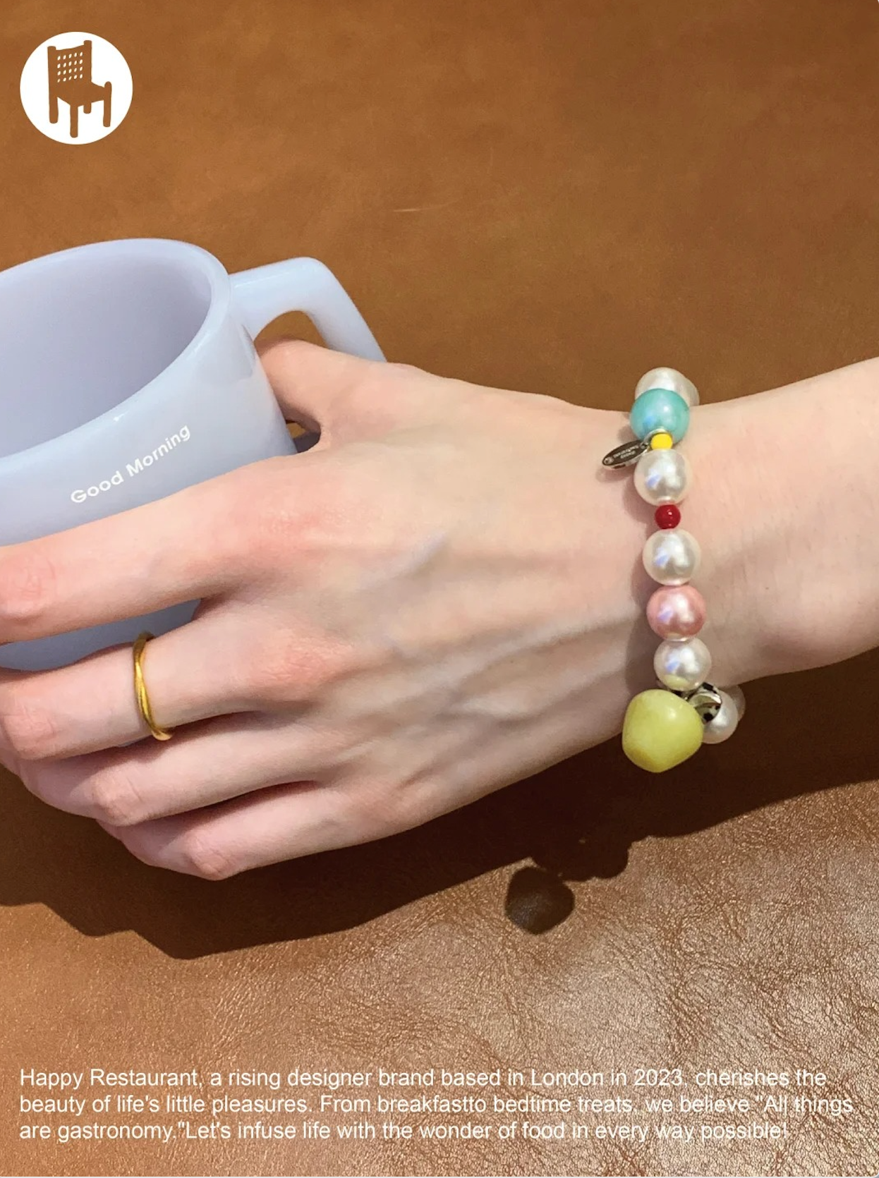 Natural Carved Mushroom & Apple Organic Stone Charm Bracelet