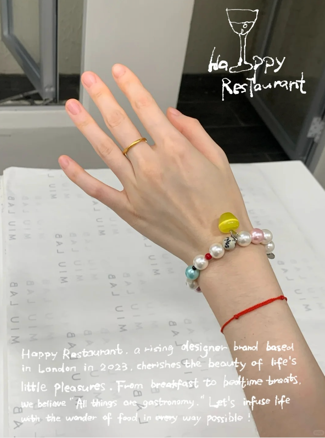 Natural Carved Mushroom & Apple Organic Stone Charm Bracelet