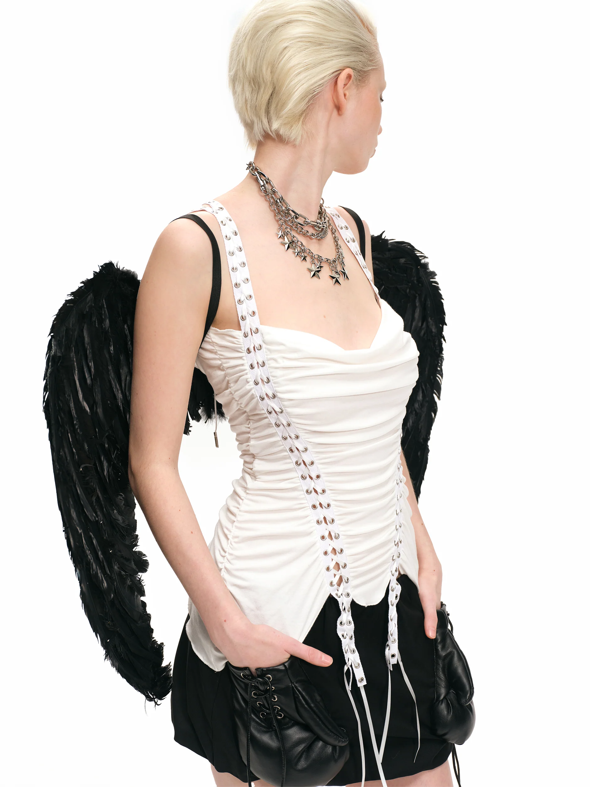 White Modal Tank Top with Tie-Strap