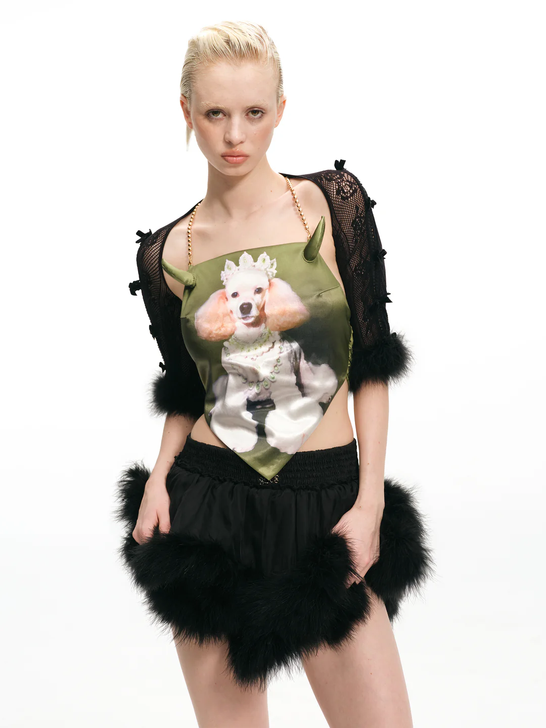 Black Ostrich Feather Lace Shrug