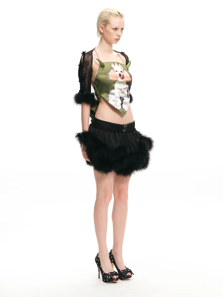 Black Ostrich Feather Lace Shrug