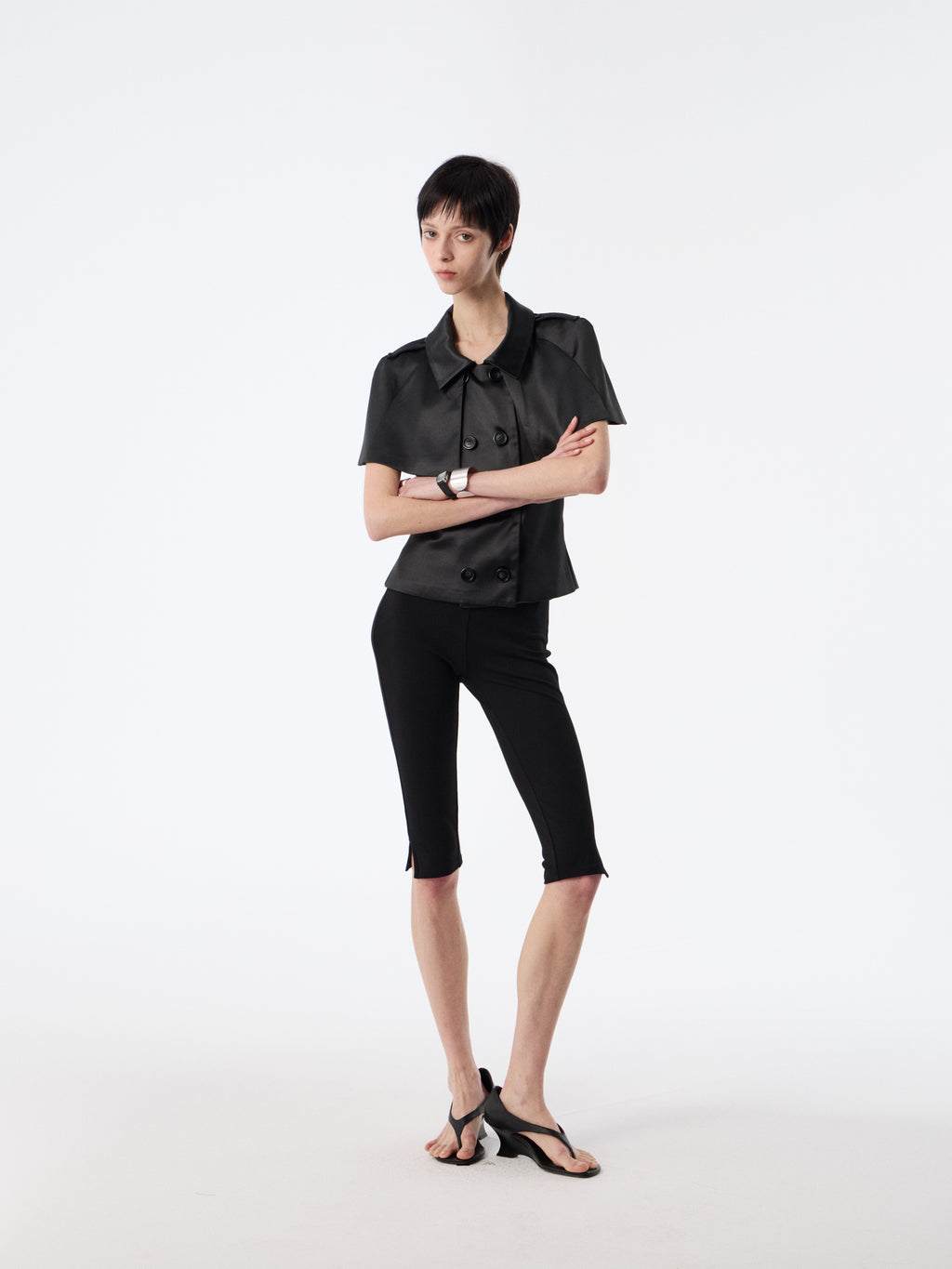 SOOGU Black Ease Cropped Slim Pants - product view 10