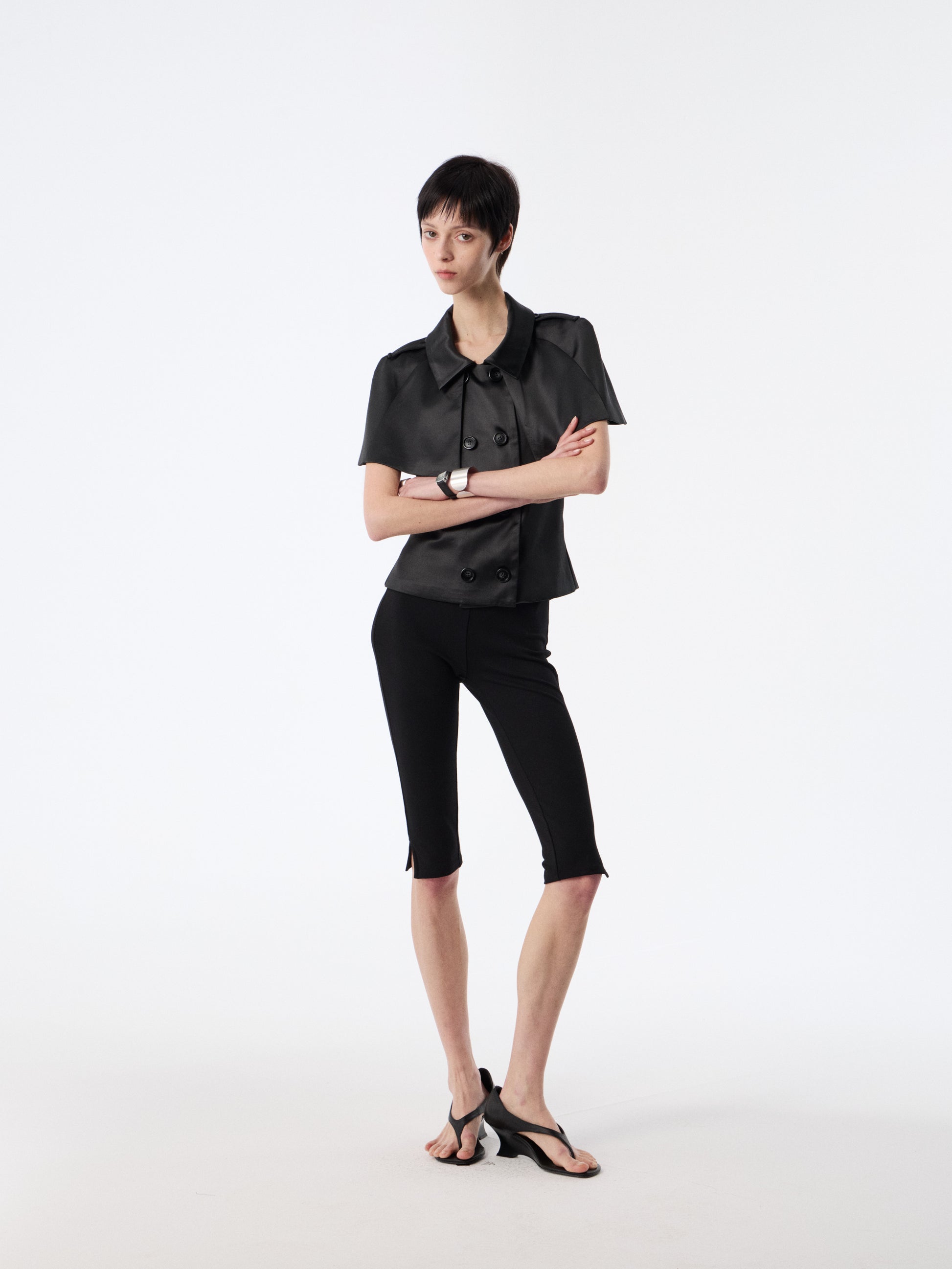 SOOGU Black Ease Cropped Slim Pants - product view 10
