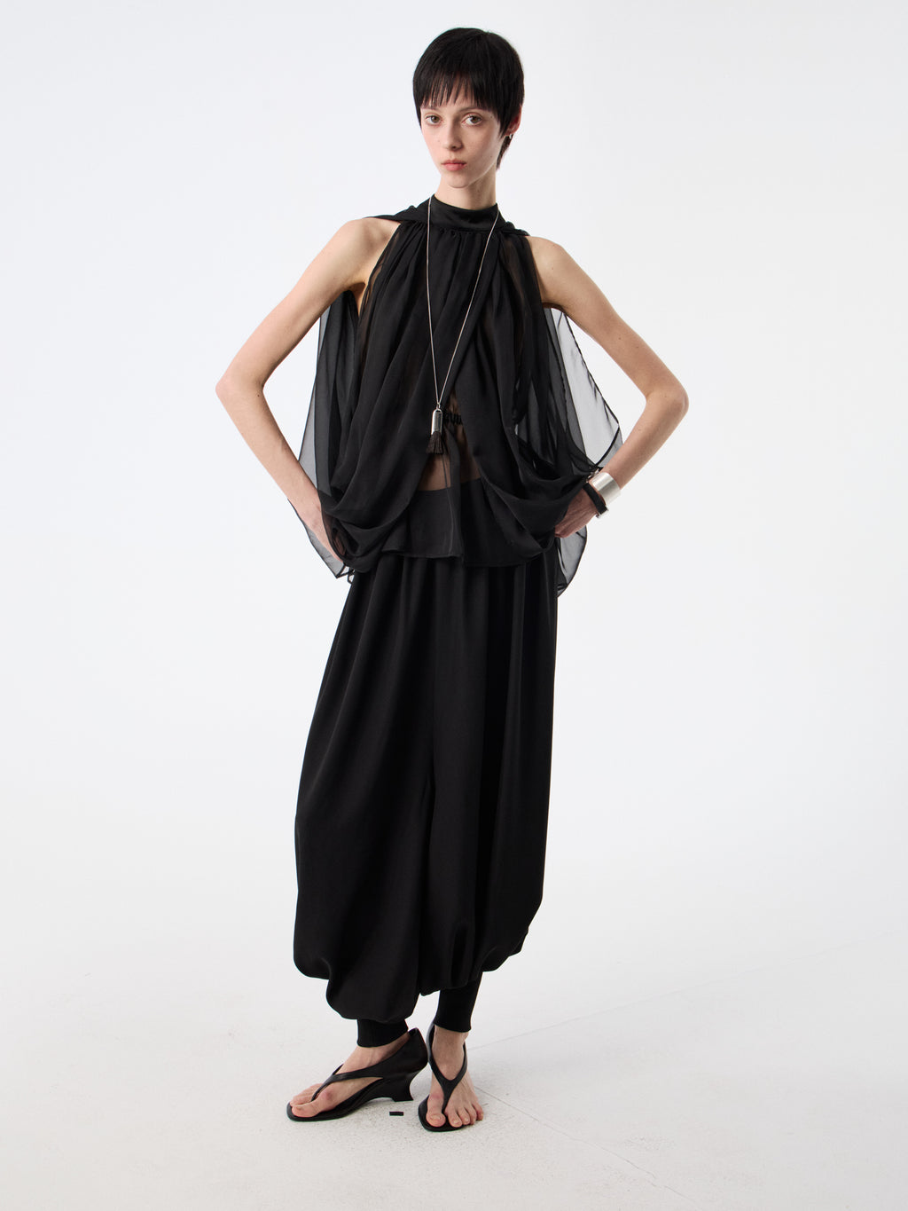 SOOGU Black Sheer Air Cape Top - product view 10