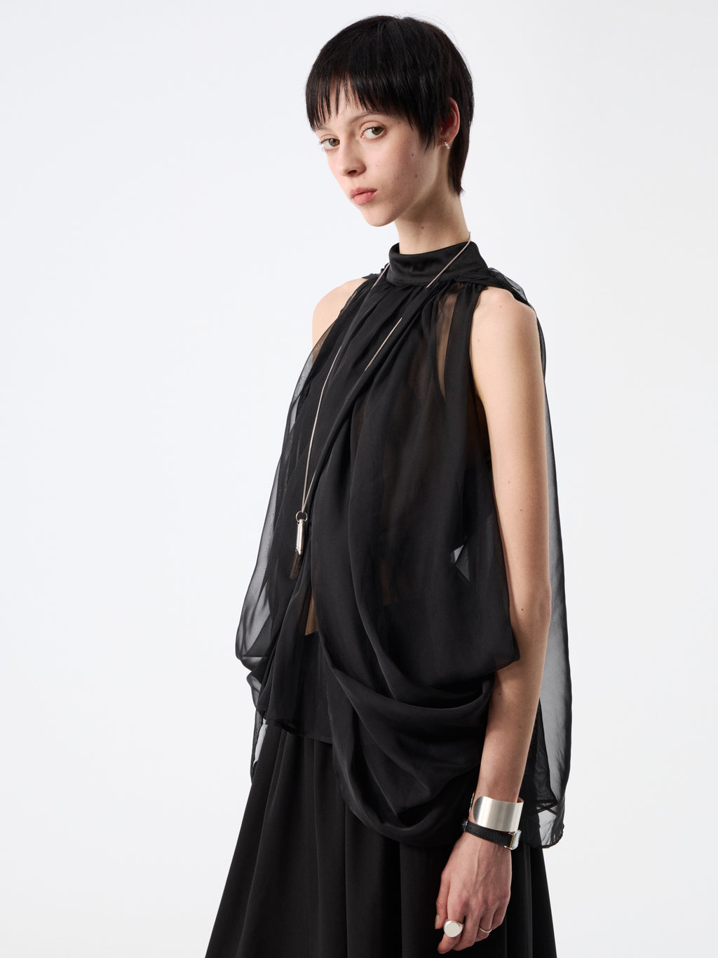 SOOGU Black Sheer Air Cape Top - product view 9
