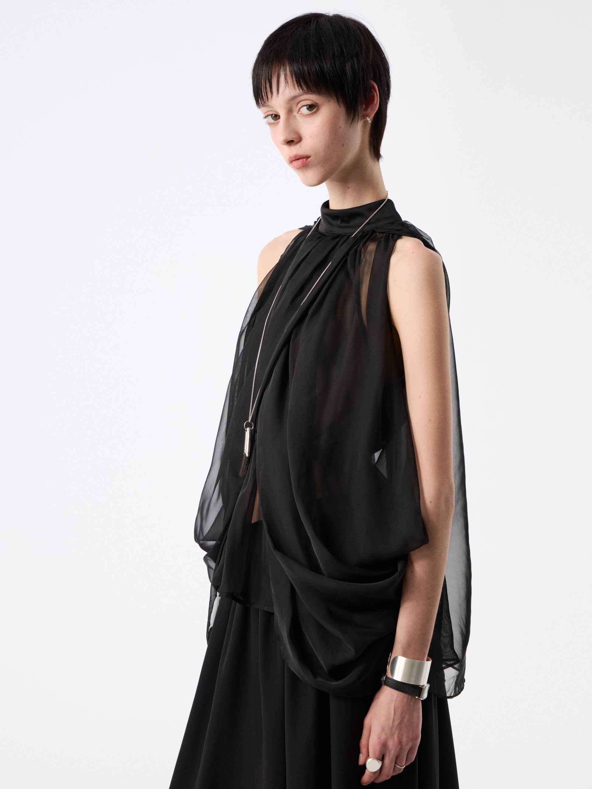 SOOGU Black Sheer Air Cape Top - product view 9