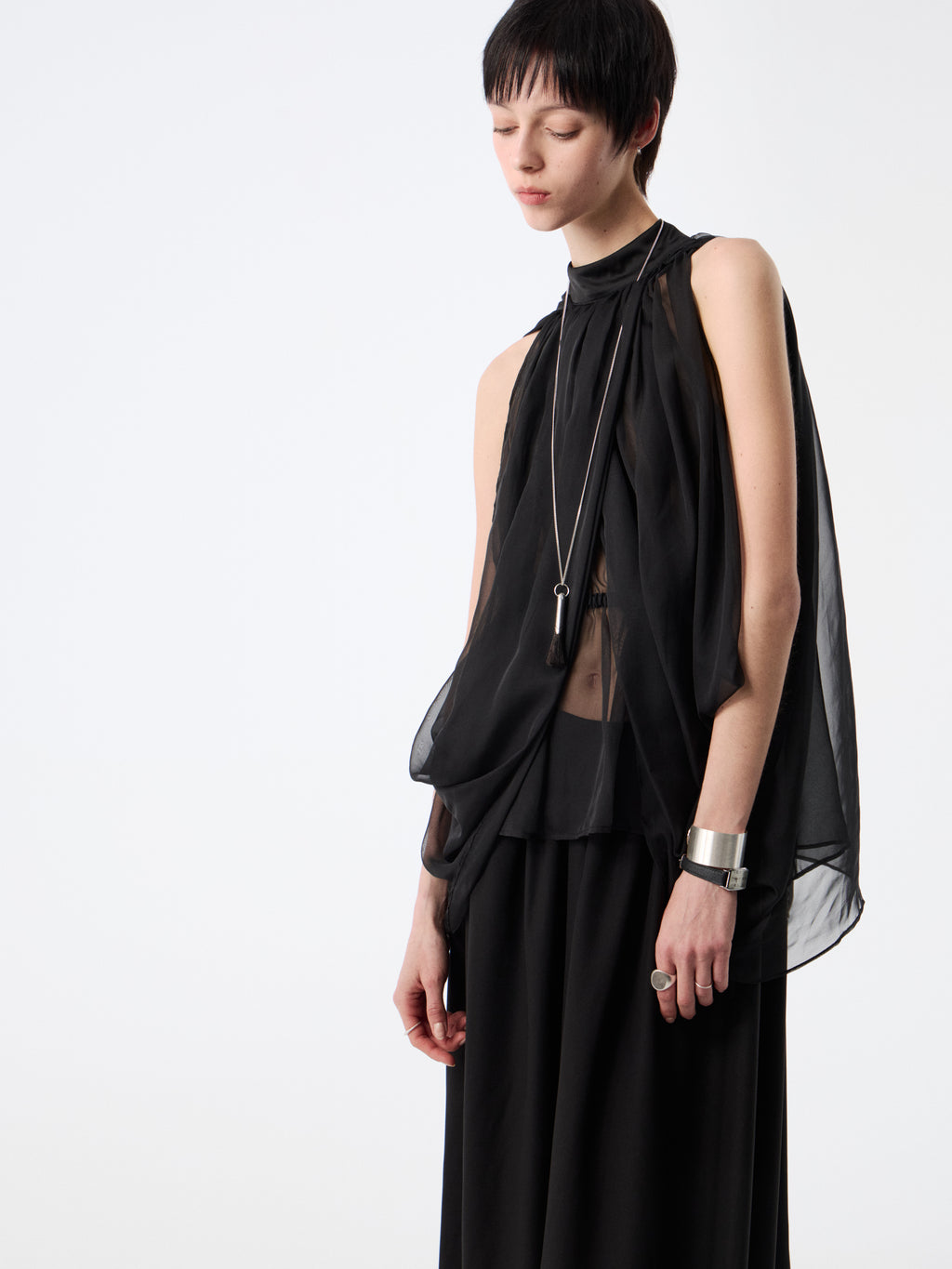 SOOGU Black Sheer Air Cape Top - product view 8