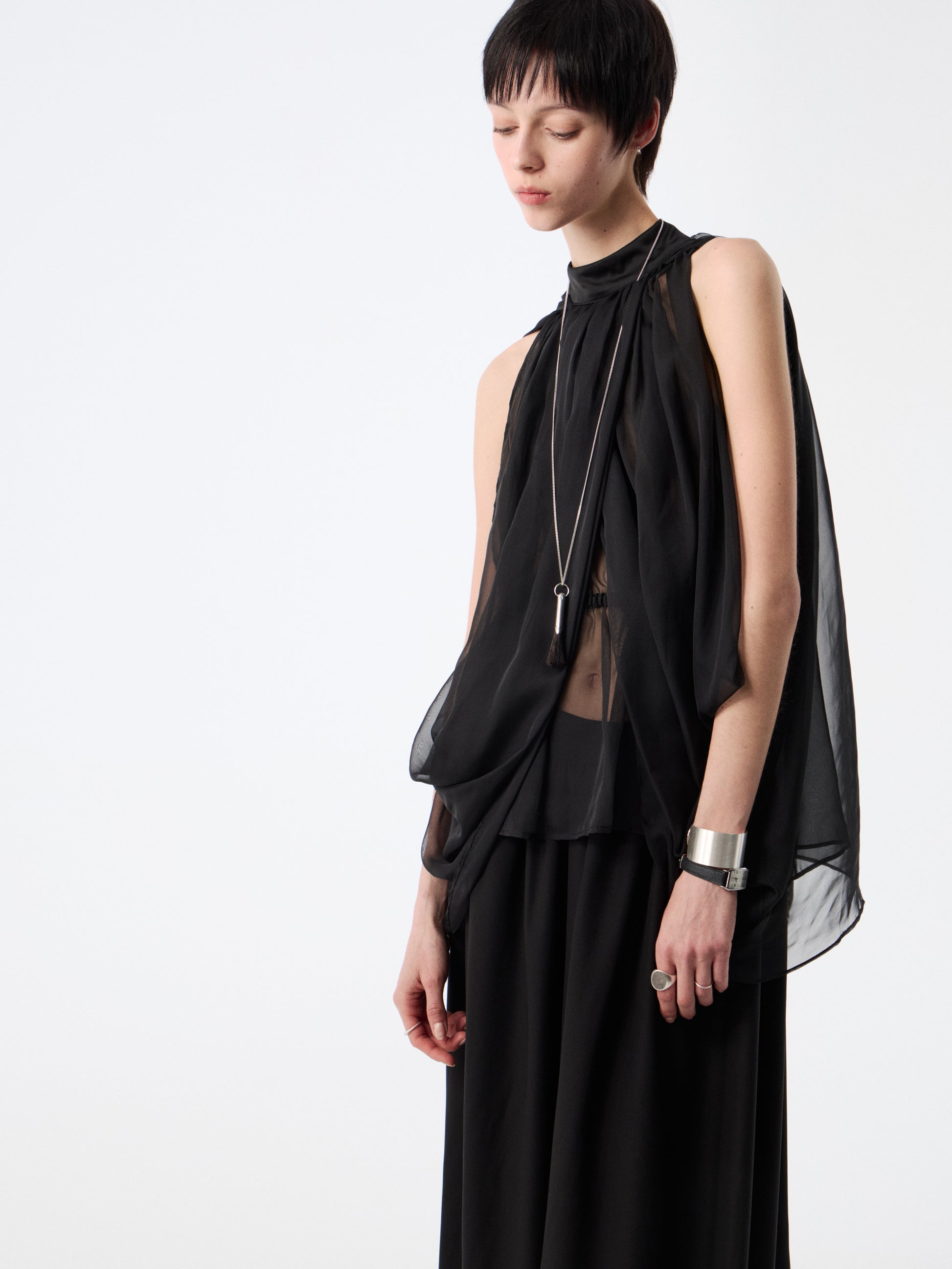 SOOGU Black Sheer Air Cape Top - product view 8