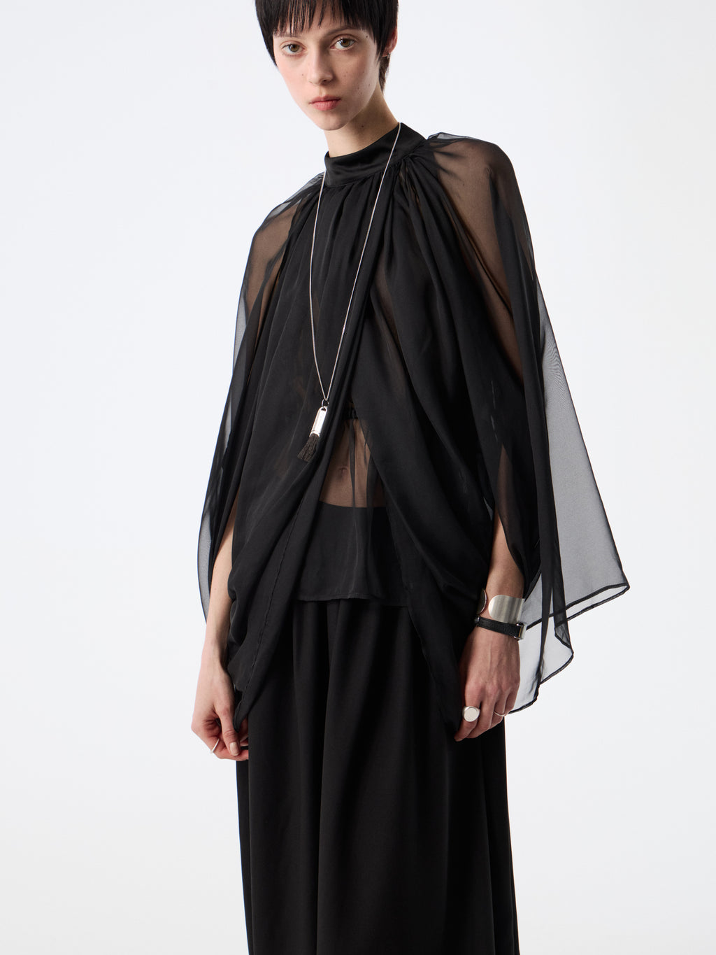 SOOGU Black Sheer Air Cape Top - product view 4