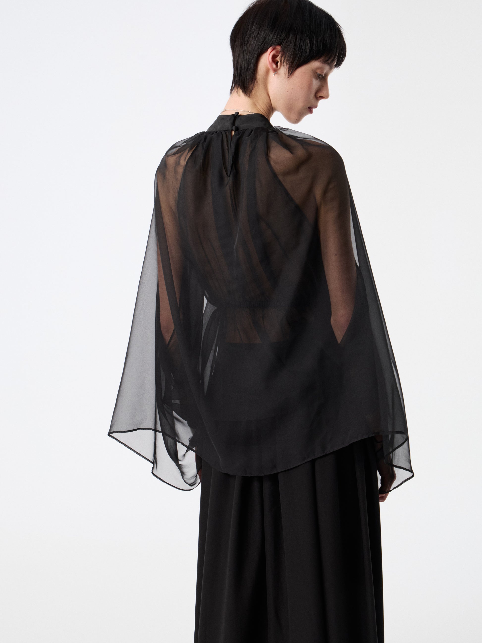 SOOGU Black Sheer Air Cape Top - product view 3