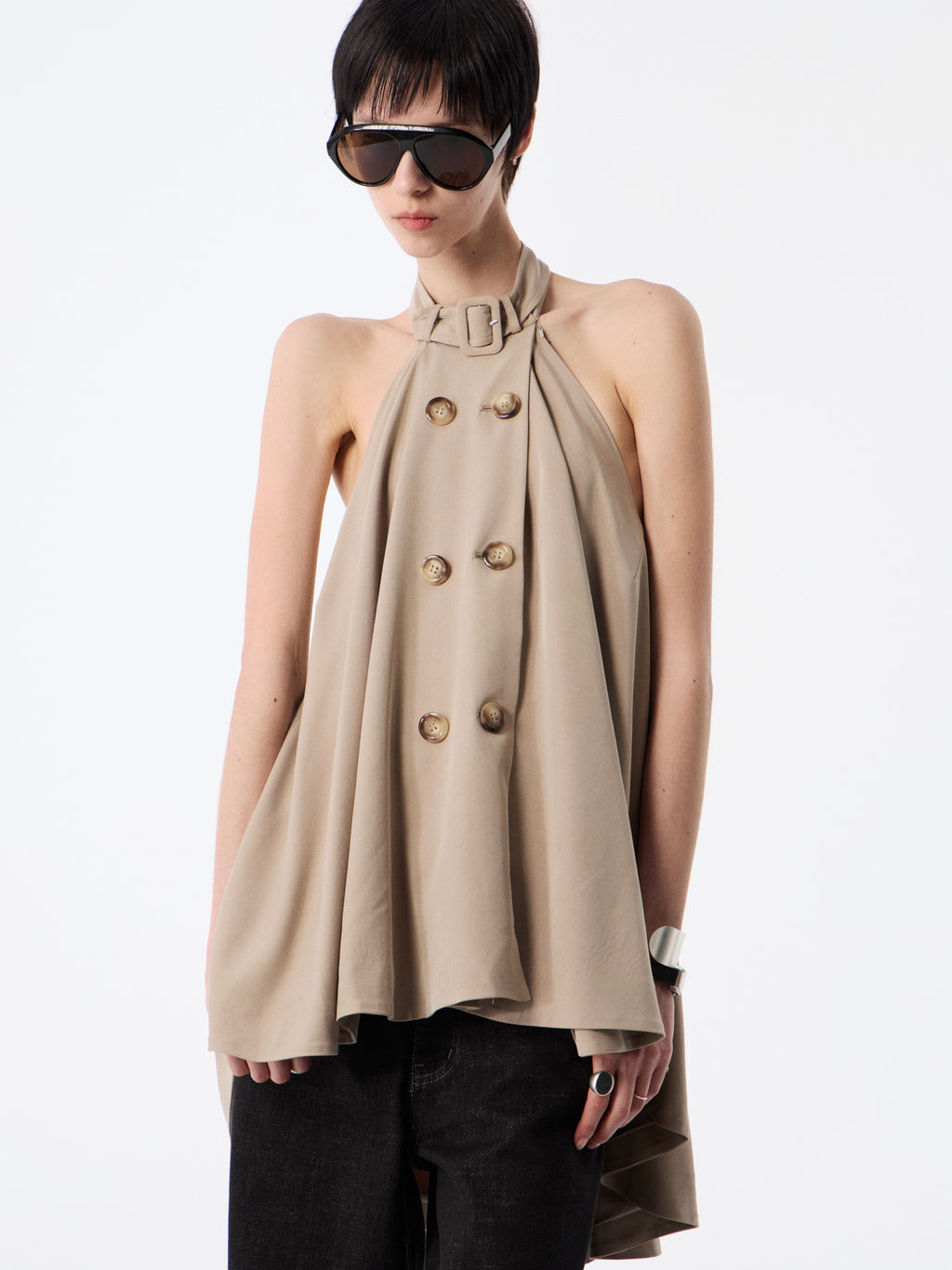 SOOGU Khaki Free-Form Halter Vest Top - product view 4