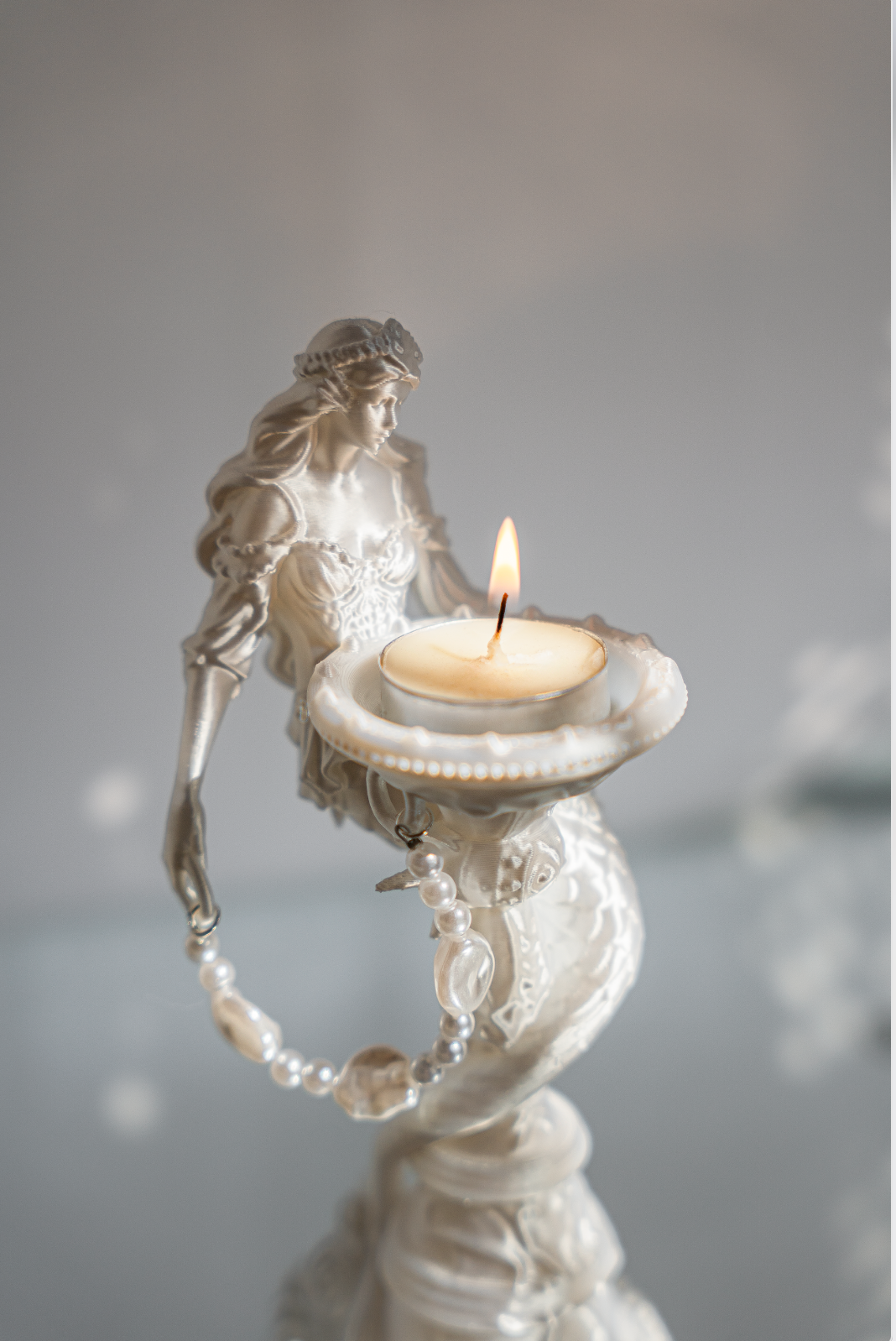3D Print Vintage Mermaid Candle Holder & Crystal Aroma Sculpture