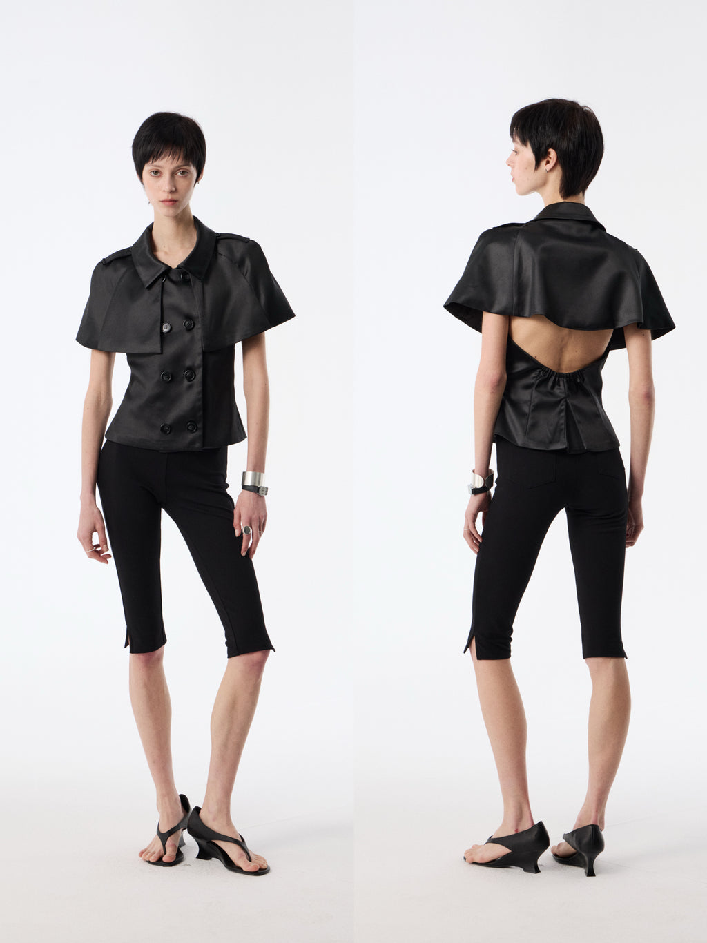 SOOGU Black Ease Cropped Slim Pants - product view 6