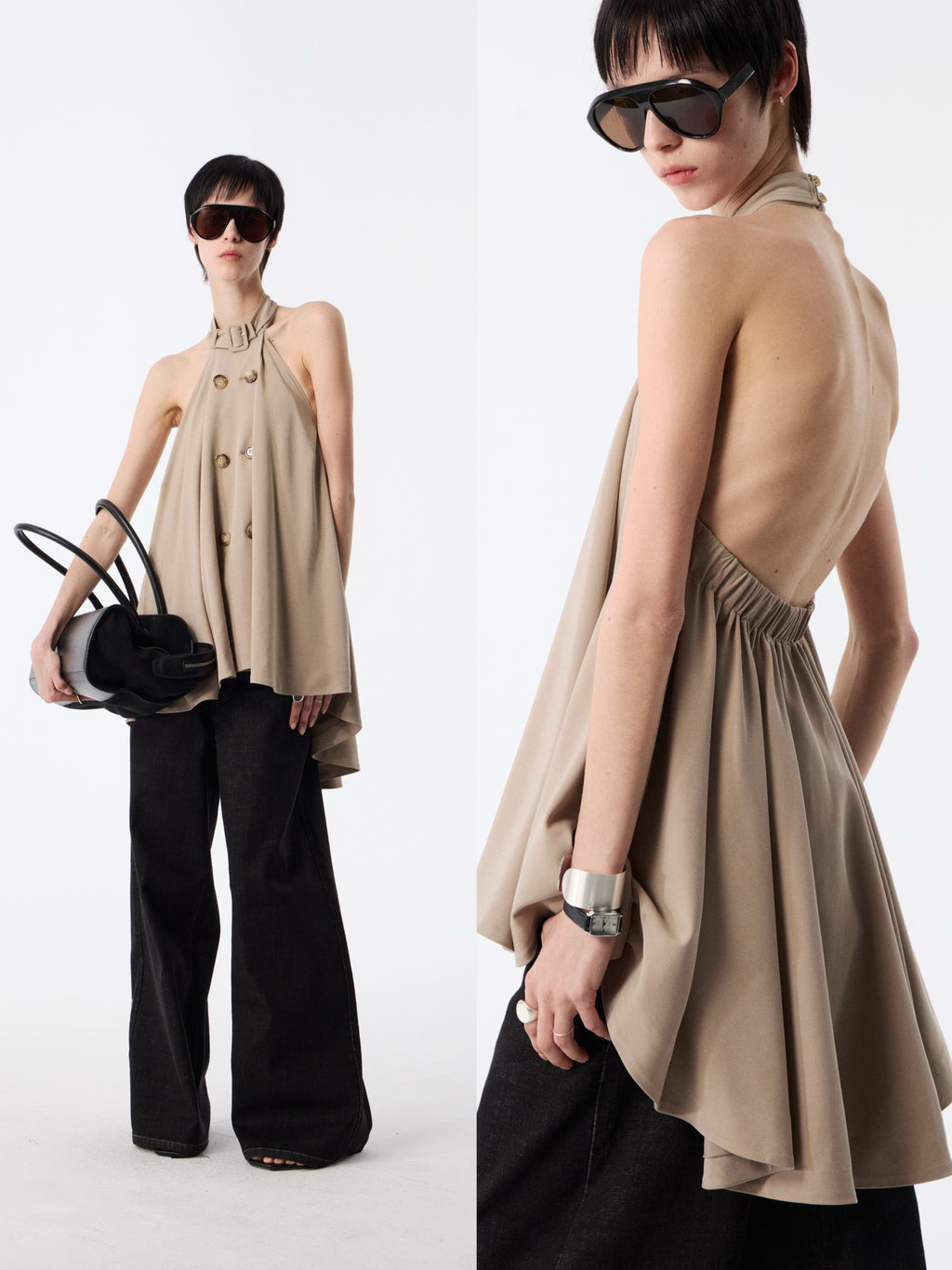 SOOGU Khaki Free-Form Halter Vest Top - product view 6