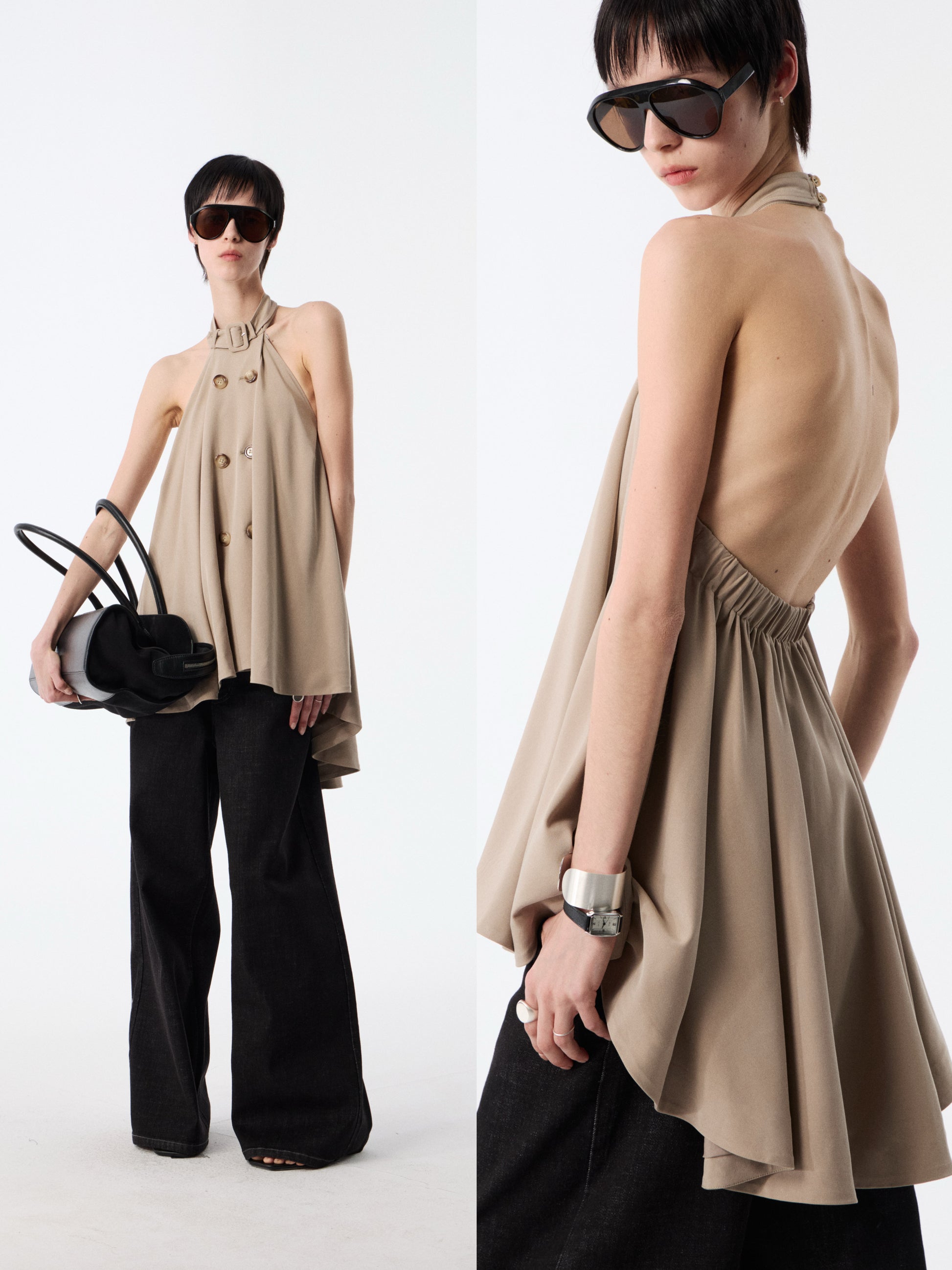 SOOGU Khaki Free-Form Halter Vest Top - product view 6