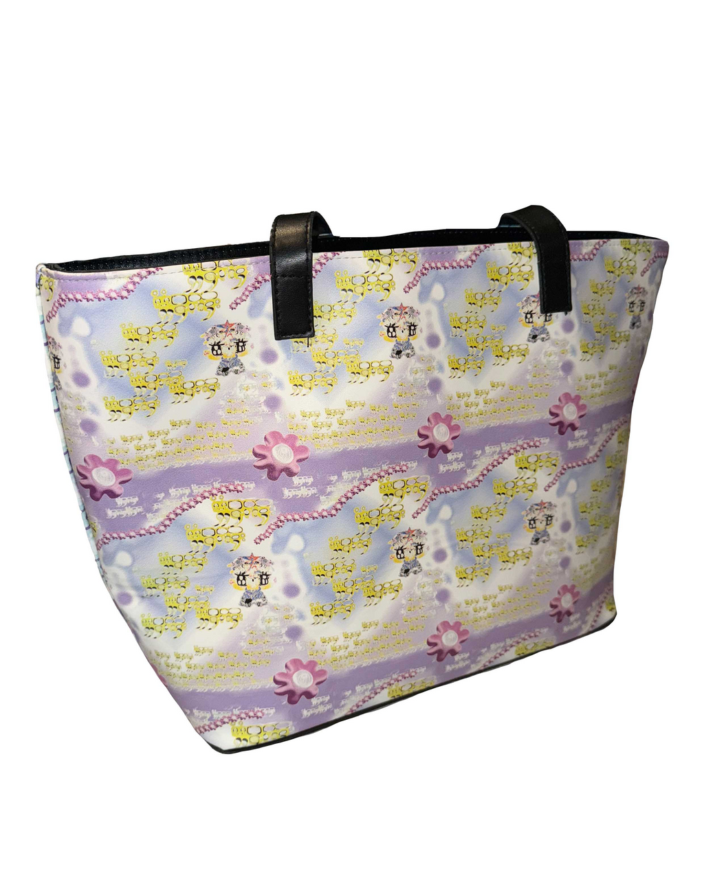 3D Doll Print Leather Tote Bag