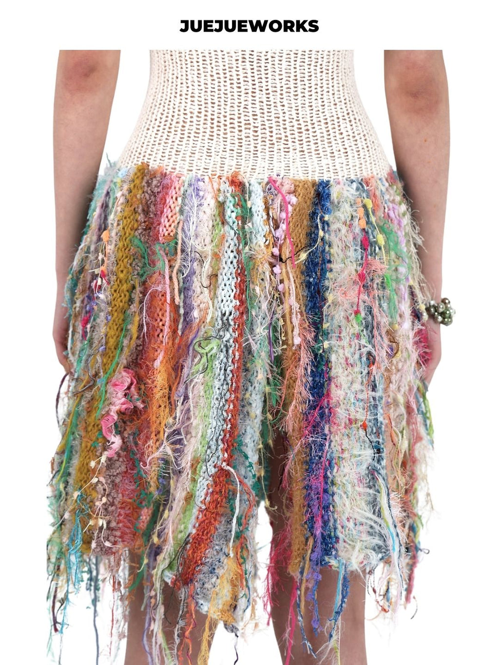 Strapless Fringe Knit Dress