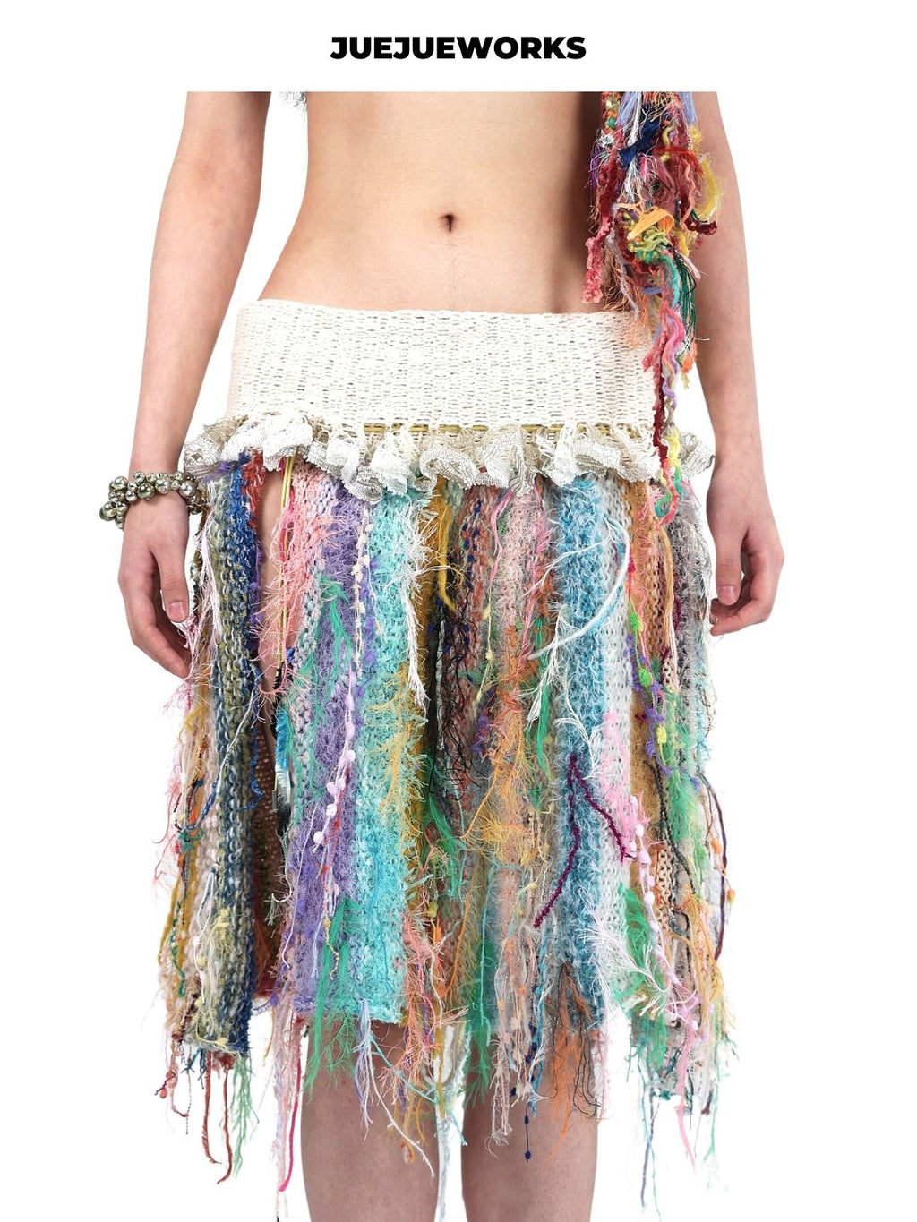 Strapless Fringe Knit Dress