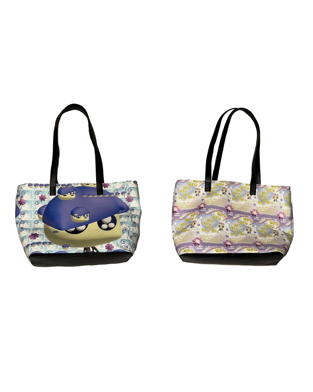 3D Doll Print Leather Tote Bag