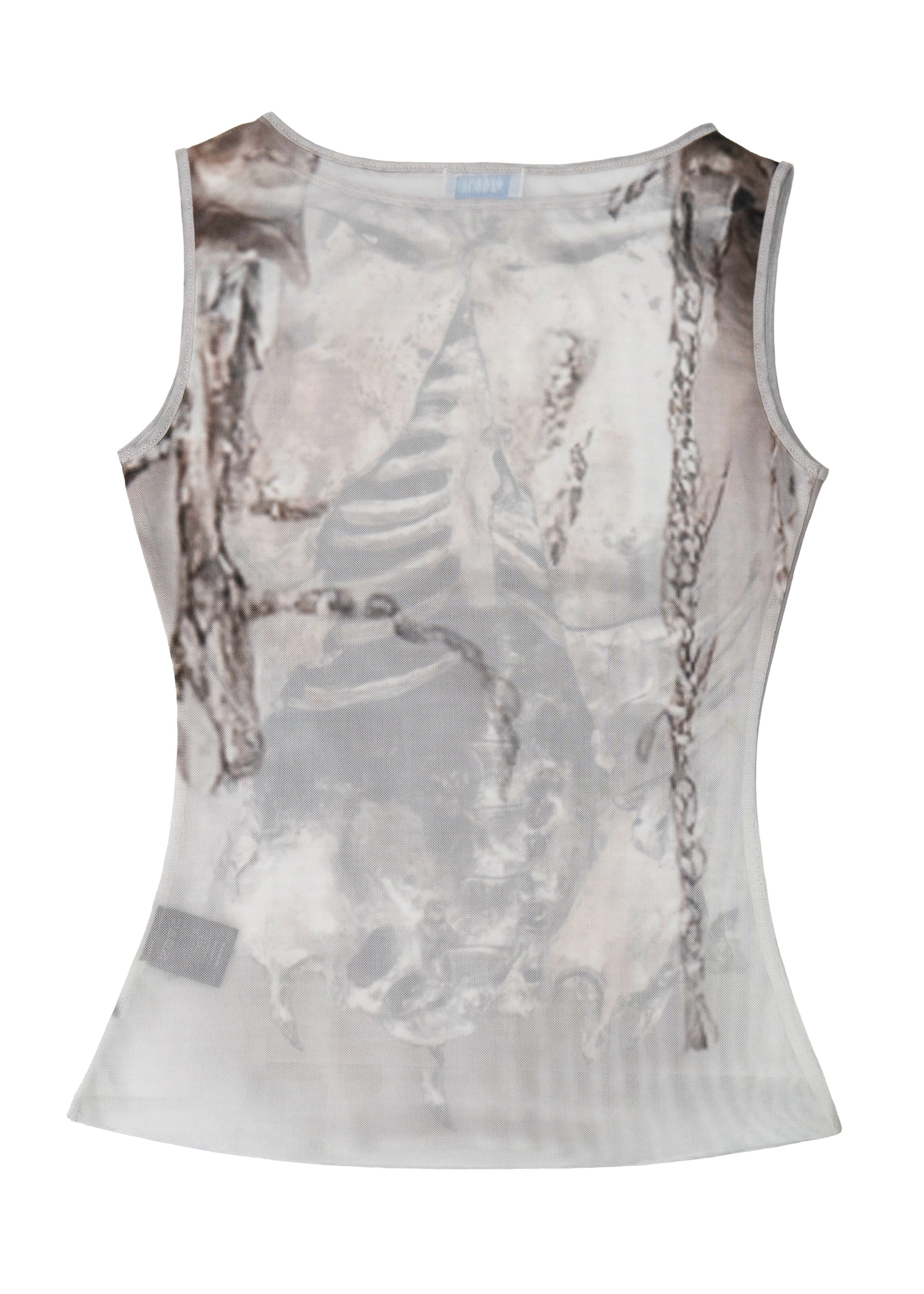 Nedenal Ex-Voto Mechanical Torso Mesh Boatneck Vest - Off-White