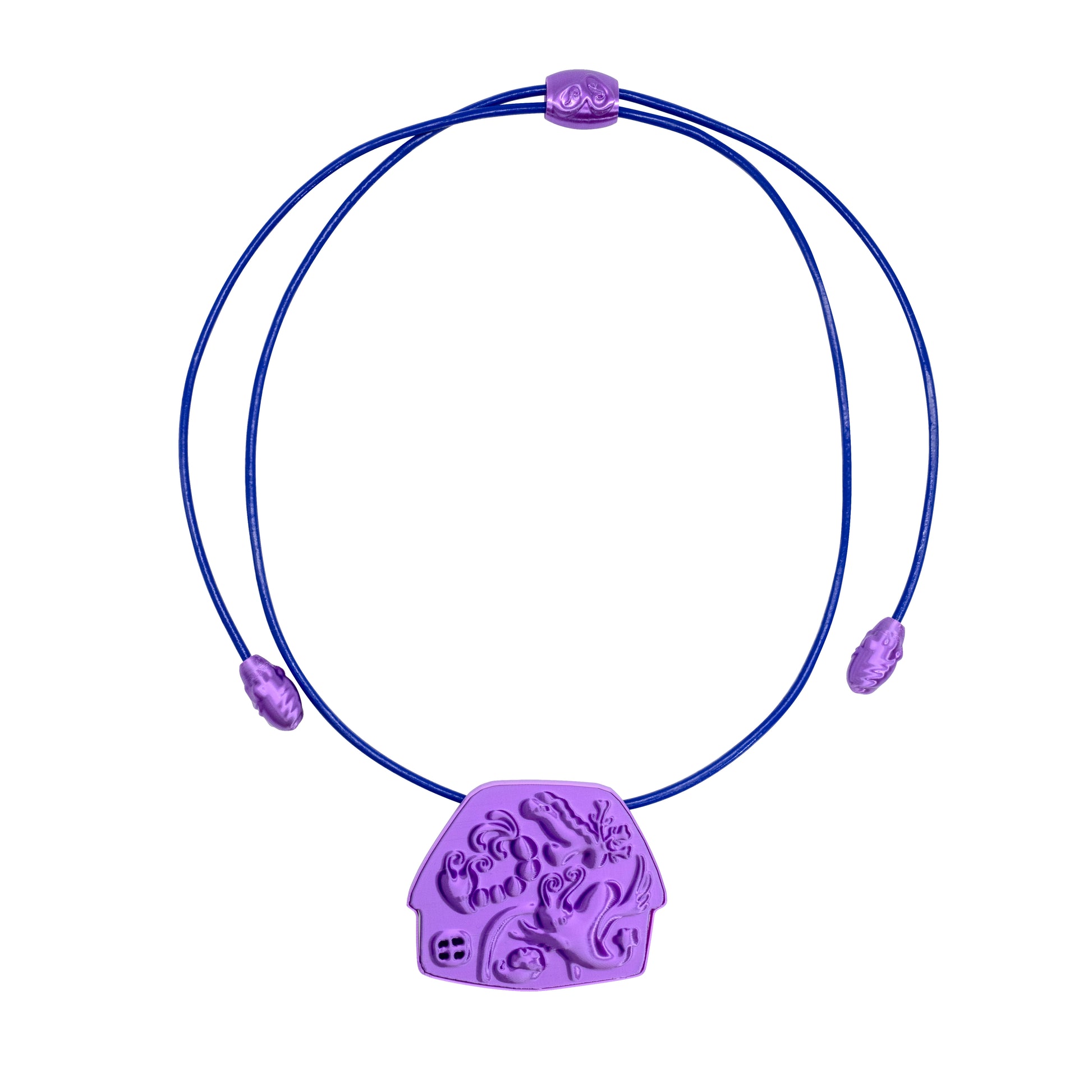 Purple Corded Cottage Necklace