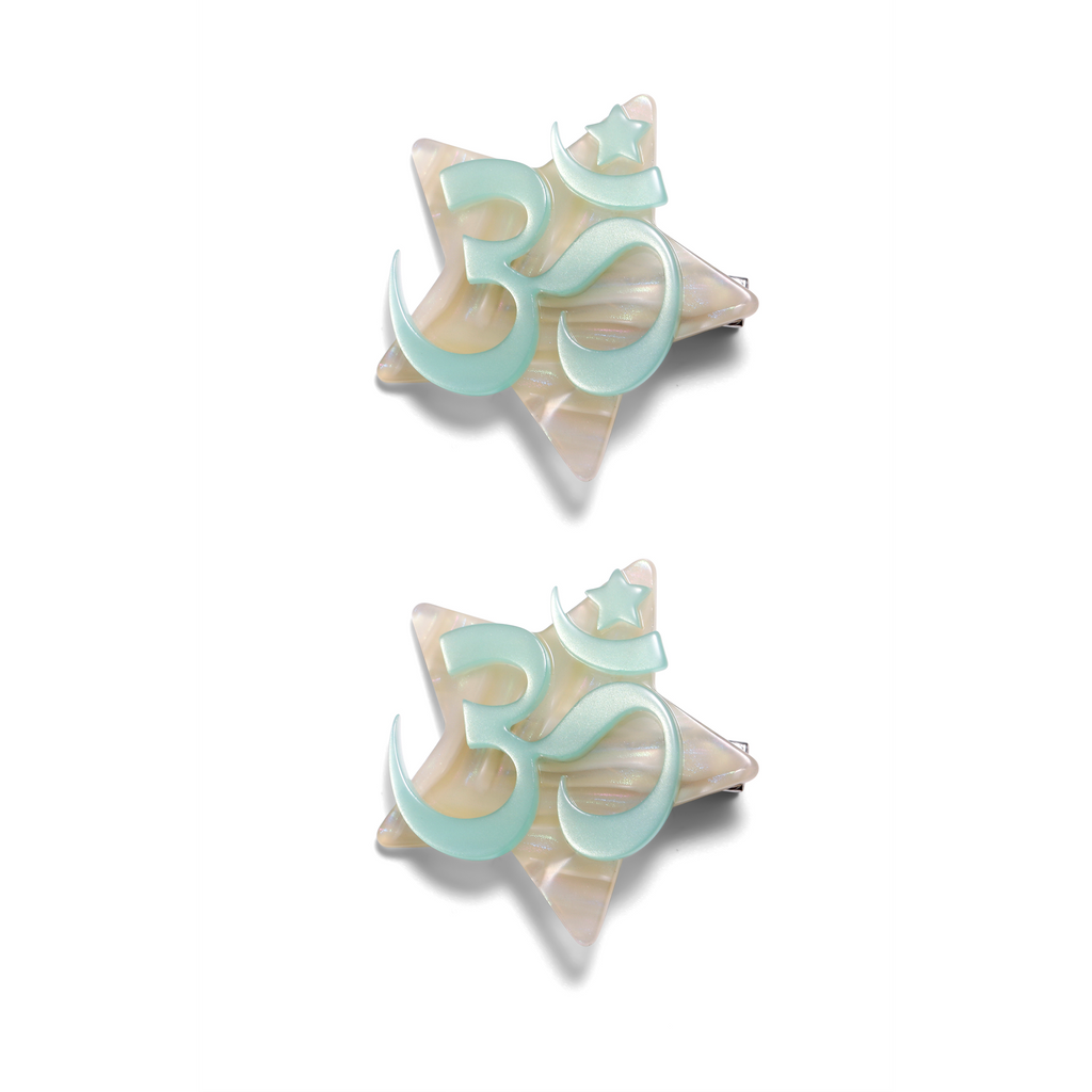 Star Hair Clip with OM Symbol, Cute Acrylic Hair Accessories for Women & Girls, Unique Accessories｜STRANGEFRUIT
