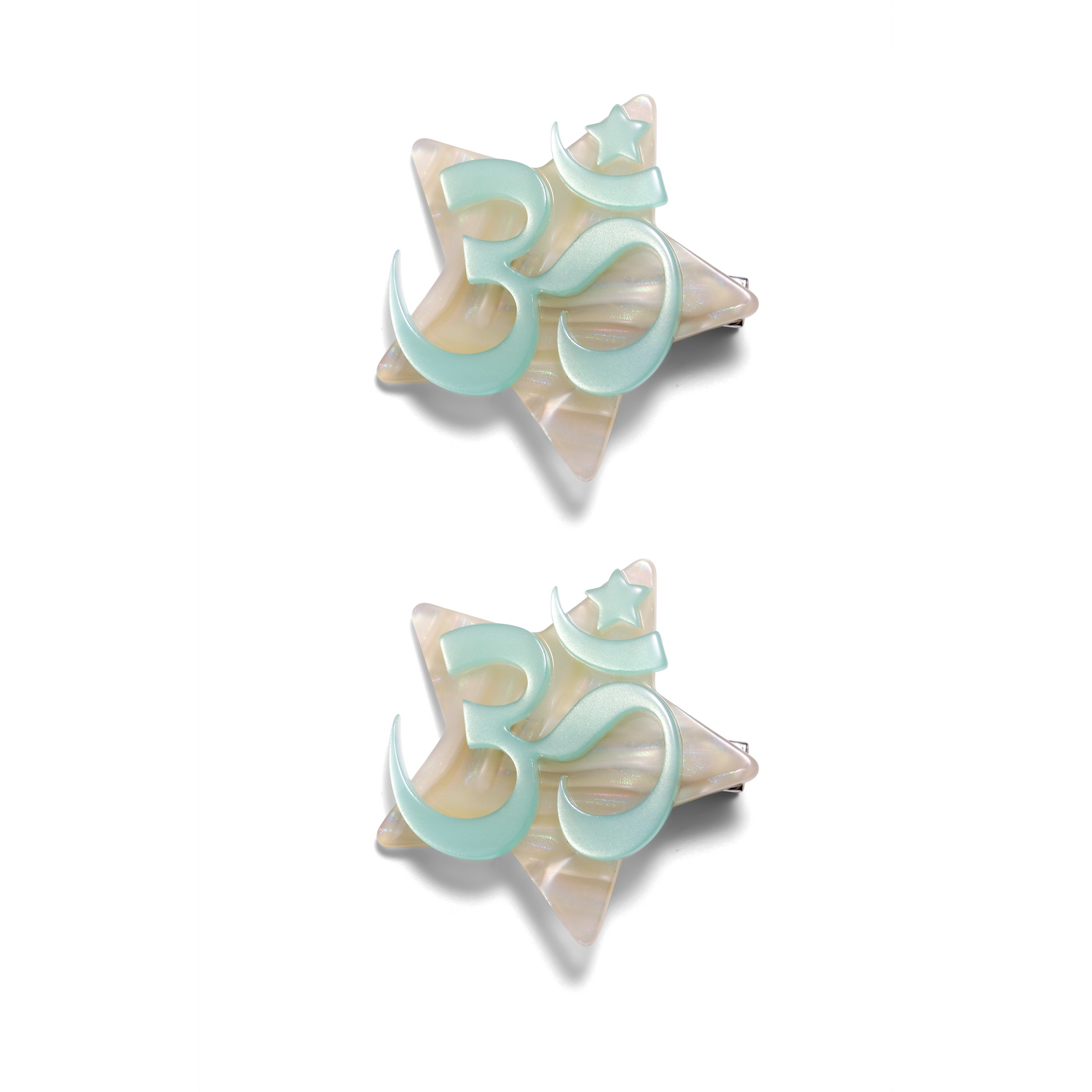 Star Hair Clip with OM Symbol, Cute Acrylic Hair Accessories for Women & Girls, Unique Accessories｜STRANGEFRUIT