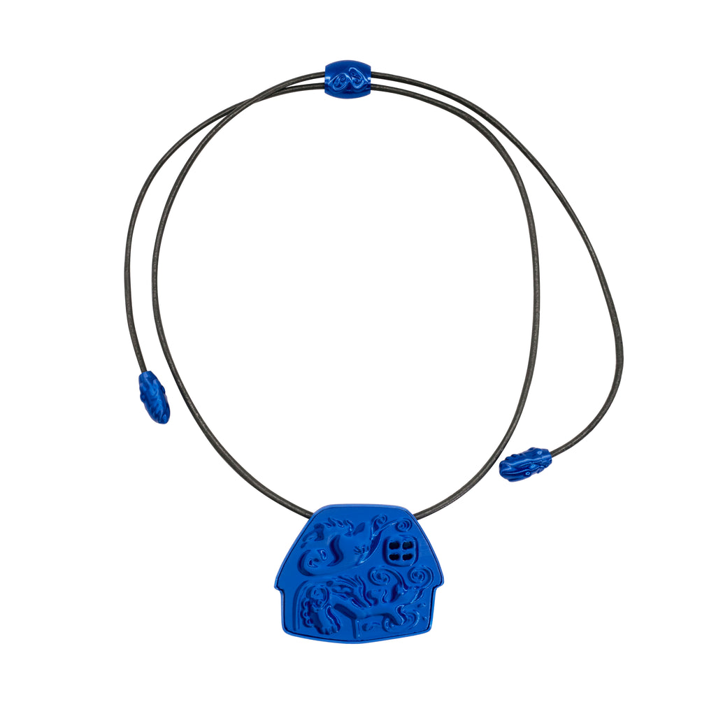 Dark Blue Corded Cottage Necklace