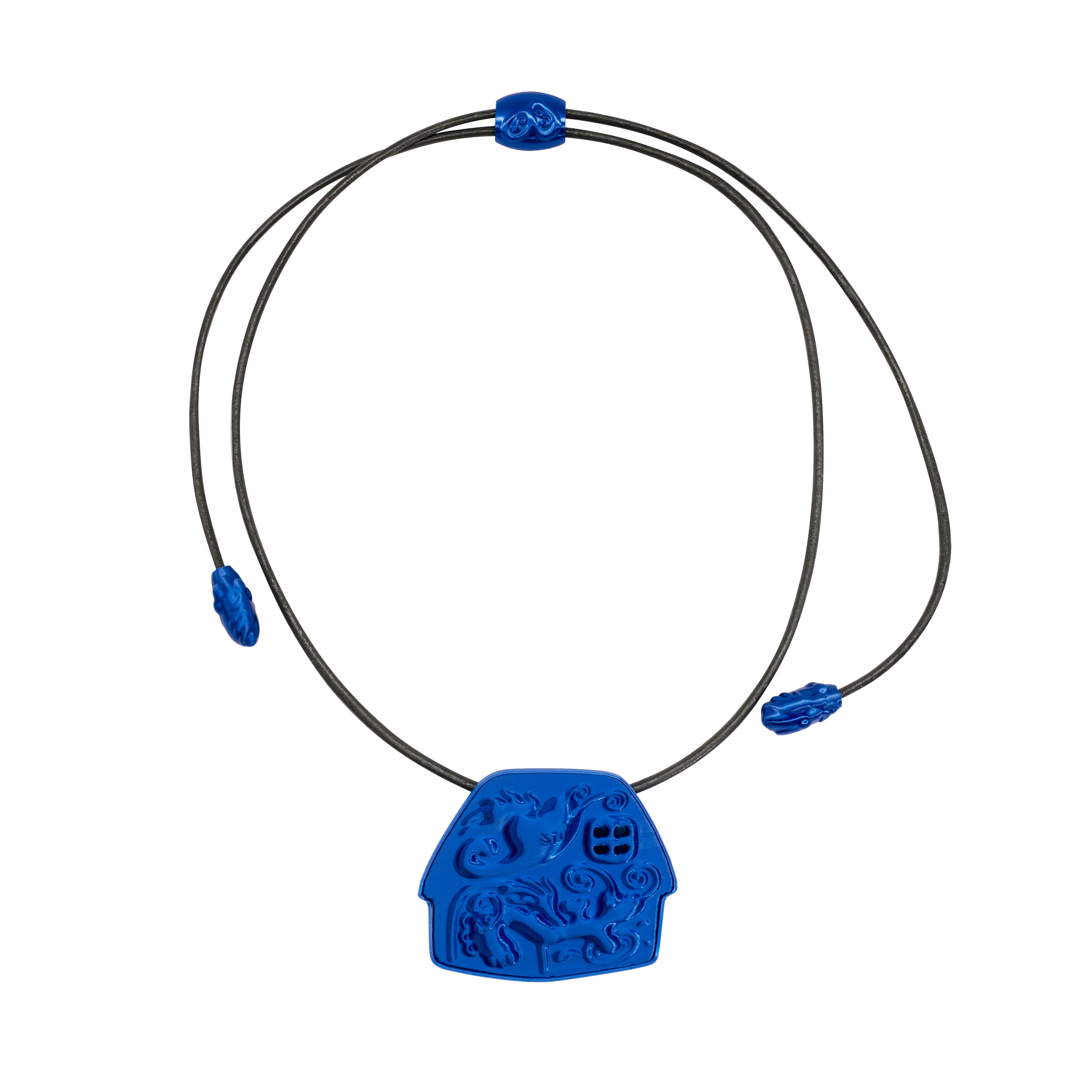 Dark Blue Corded Cottage Necklace