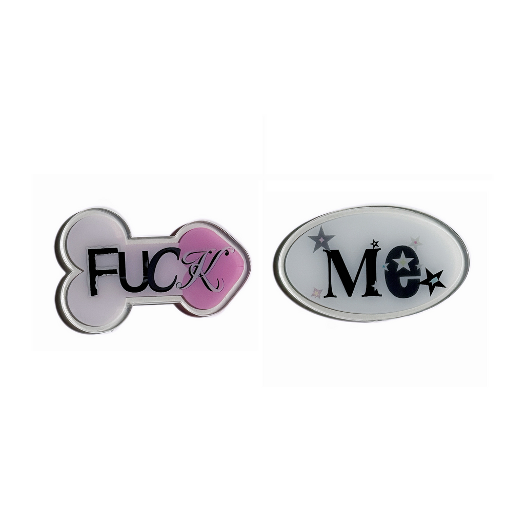 Cheeky Word Hair Clips Set