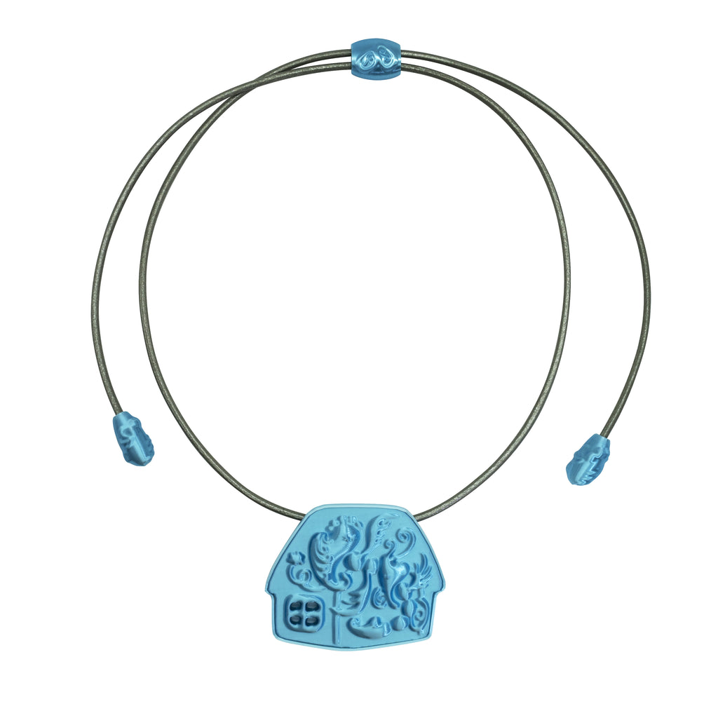 Light Blue Corded Cottage Necklace