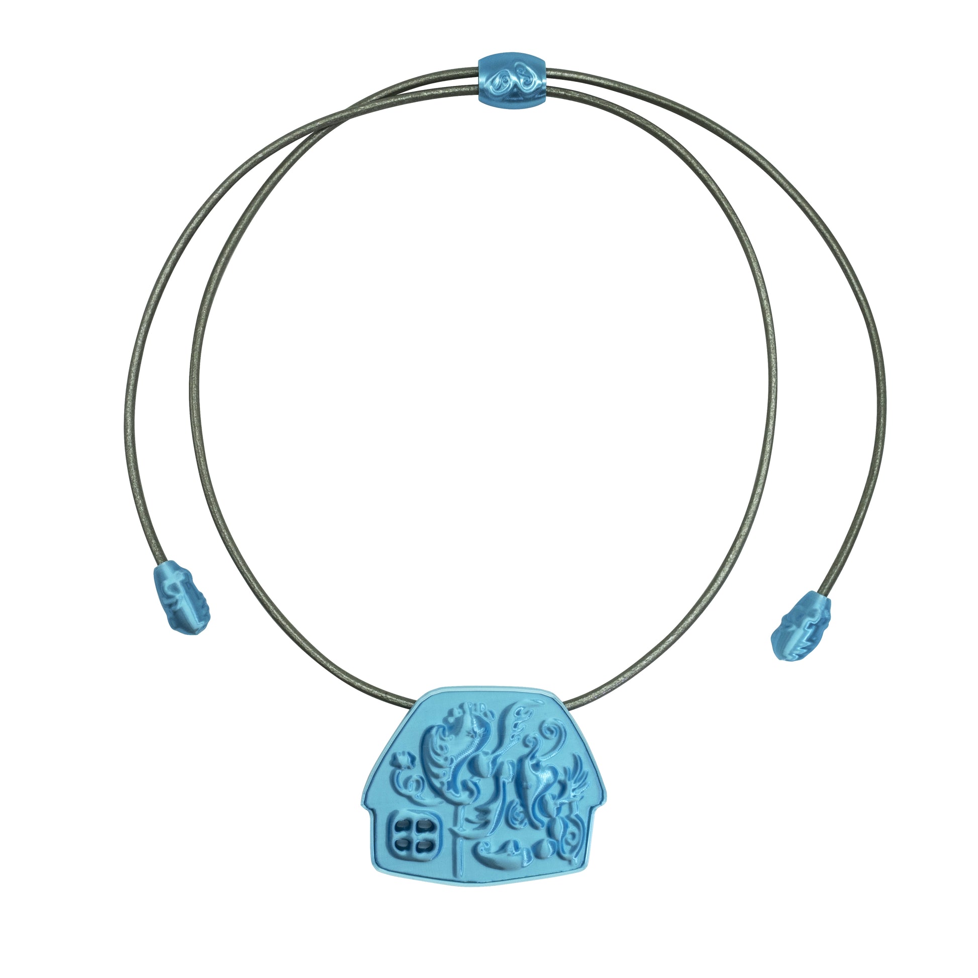 Light Blue Corded Cottage Necklace