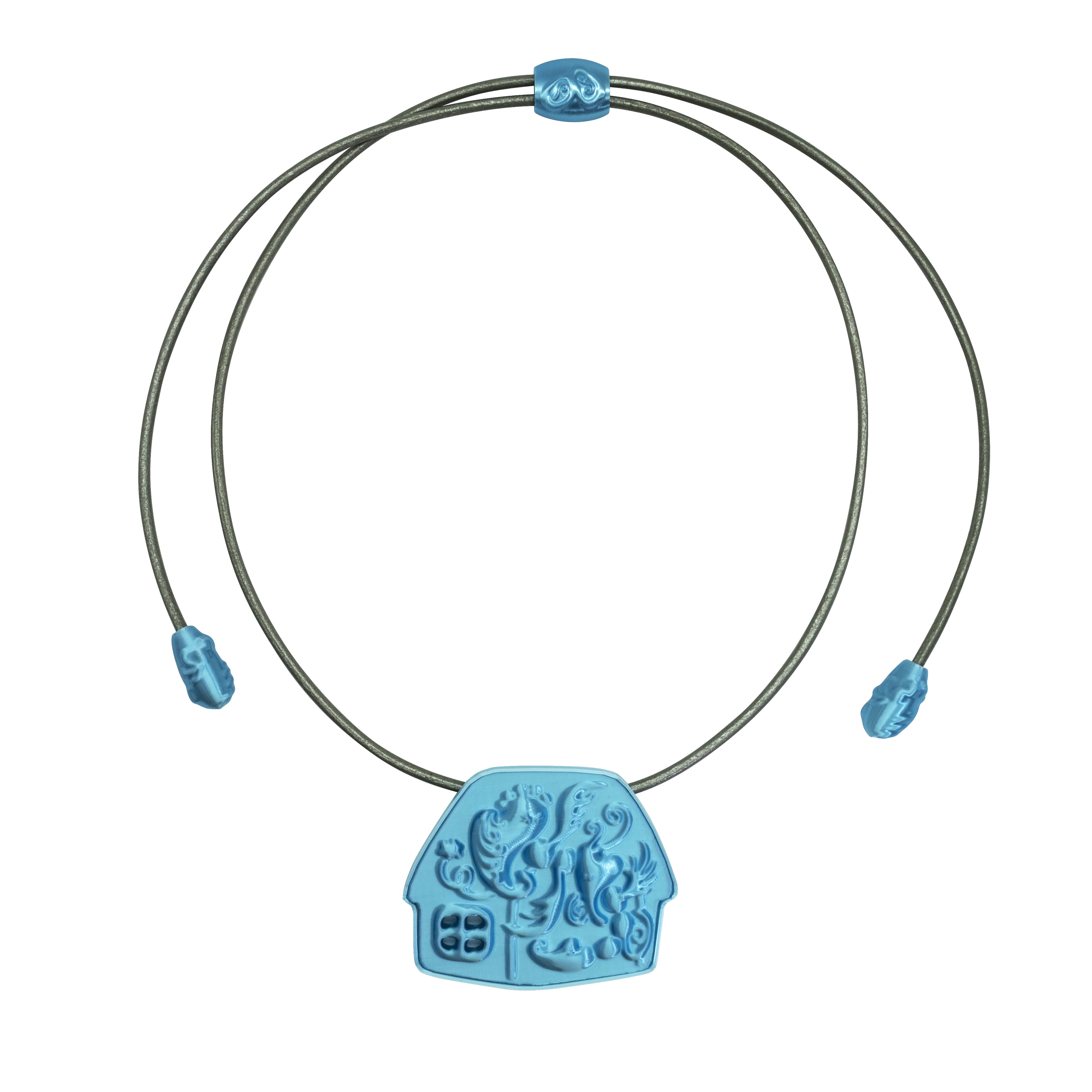 Light Blue Corded Cottage Necklace