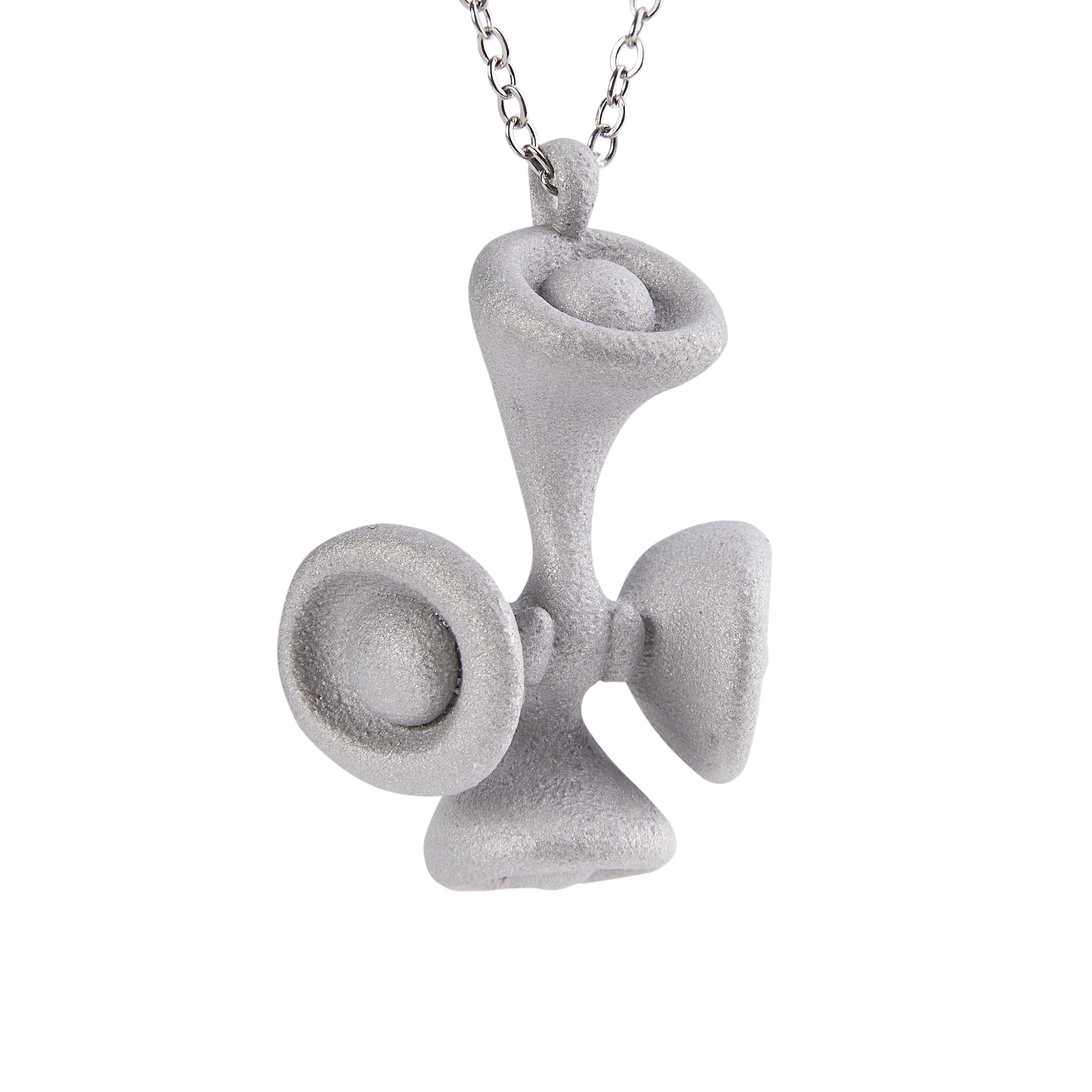 Stone Texture Cross Pendant – Grey Anodized Aluminum Necklace