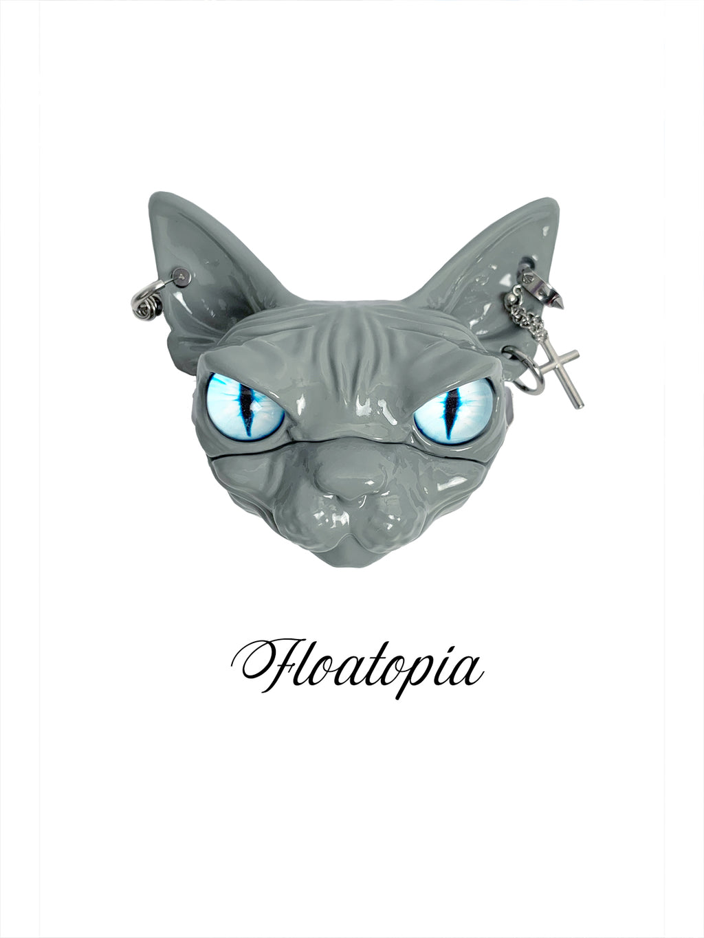 "The Obsidian Guardian" Sphynx Cat Head AirPods Case – Hand-Sculpted Gothic Resin Protector