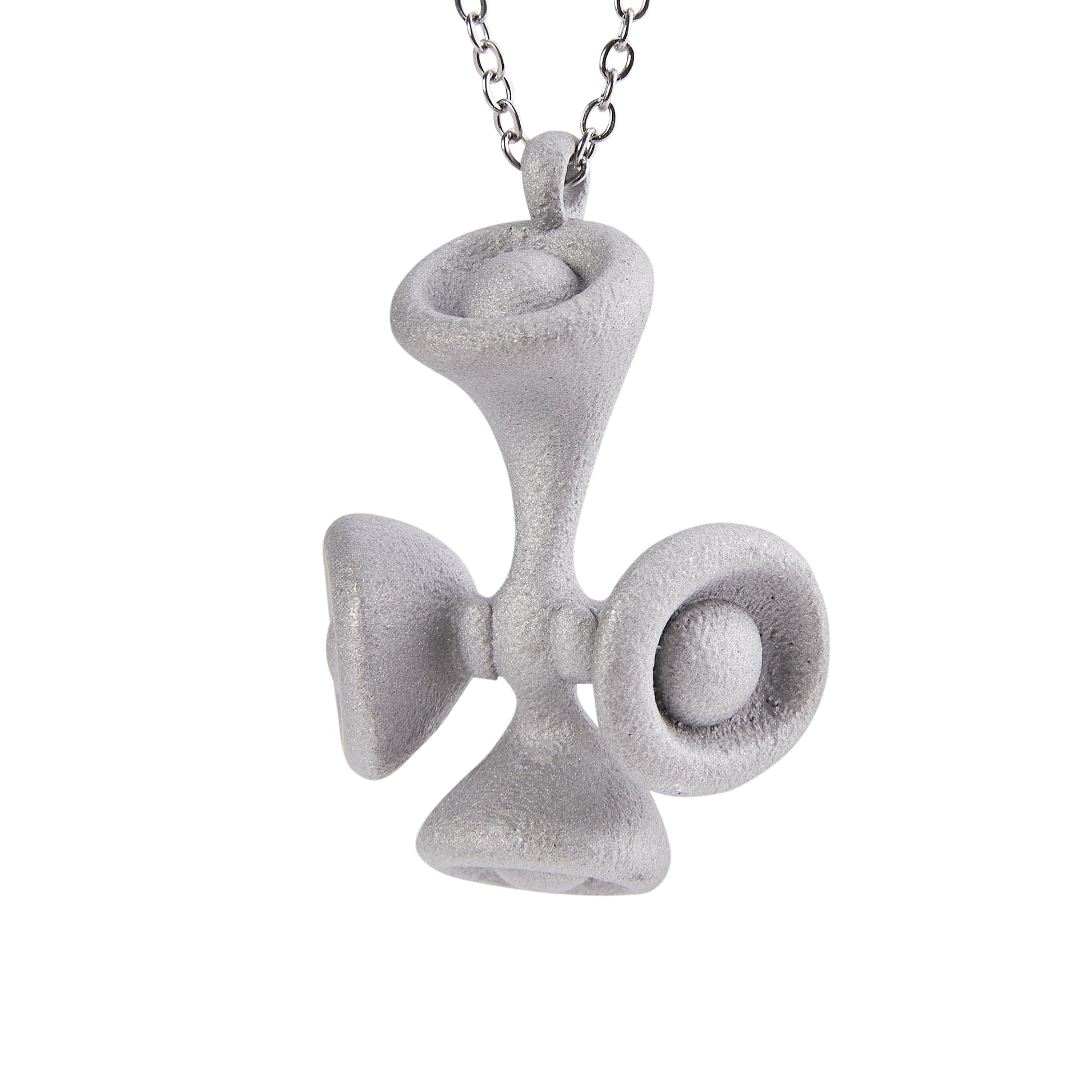 Stone Texture Cross Pendant – Grey Anodized Aluminum Necklace