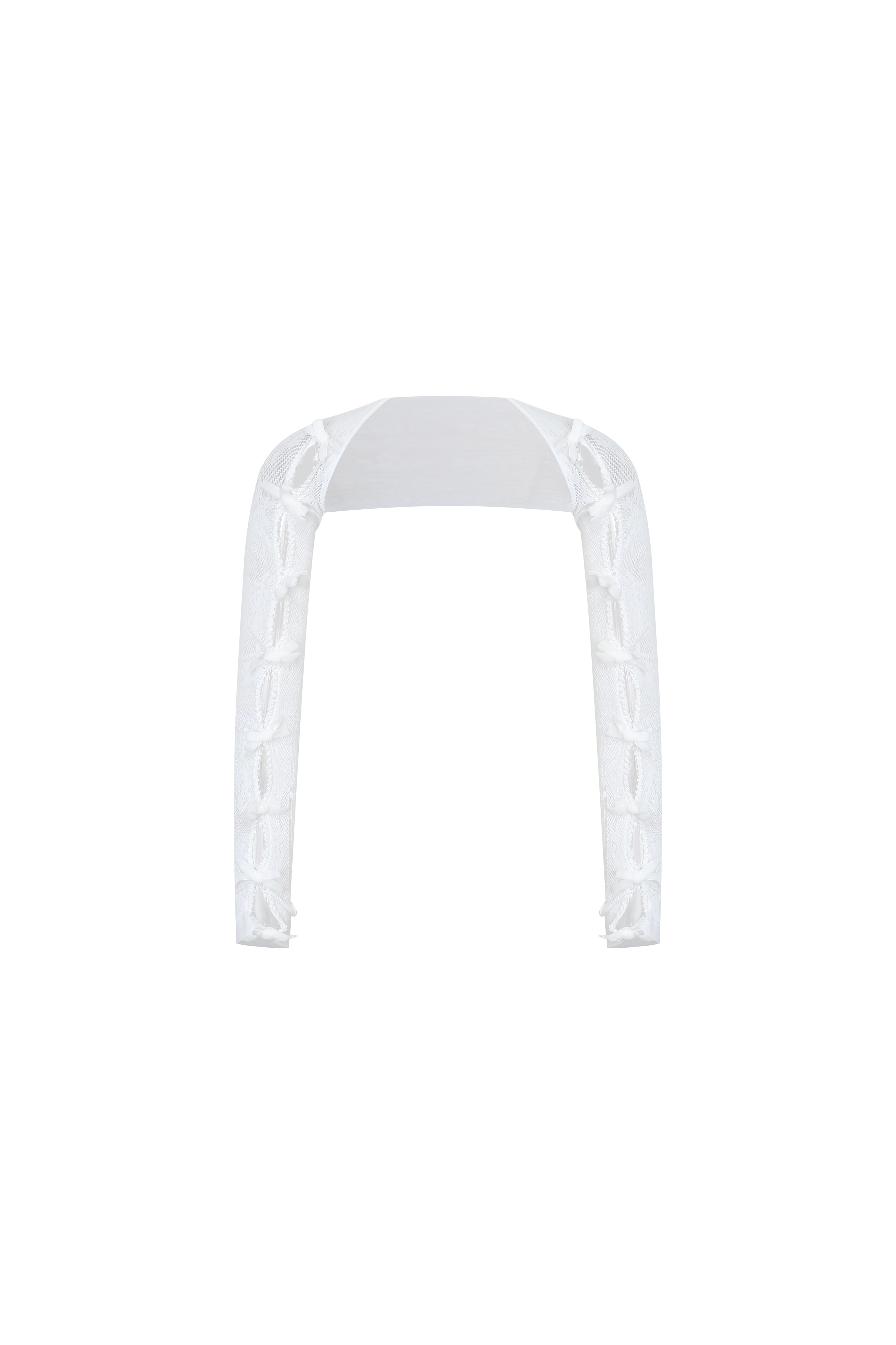 Nodress white velvets bow white lace oversleeves