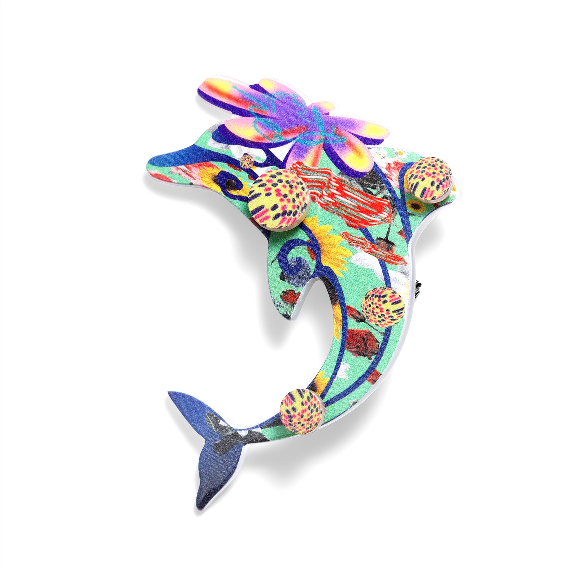 Rolling Dolphin Hair Clip – Colorful Acrylic Colorful Hair Accessories, Ocean Animal Hairpin Gift | STRANGEFRUIT