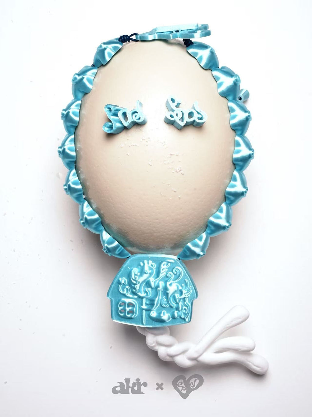 Light Blue Spiral Star Cottage Necklace