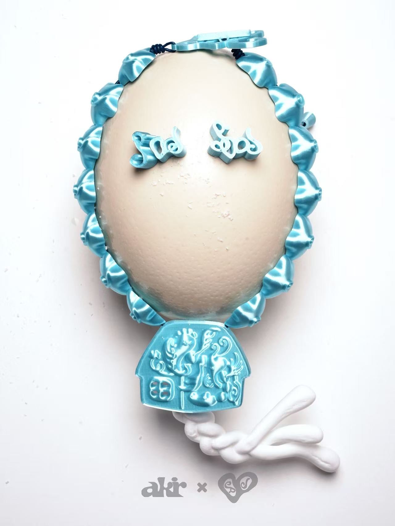 Light Blue Spiral Star Cottage Necklace
